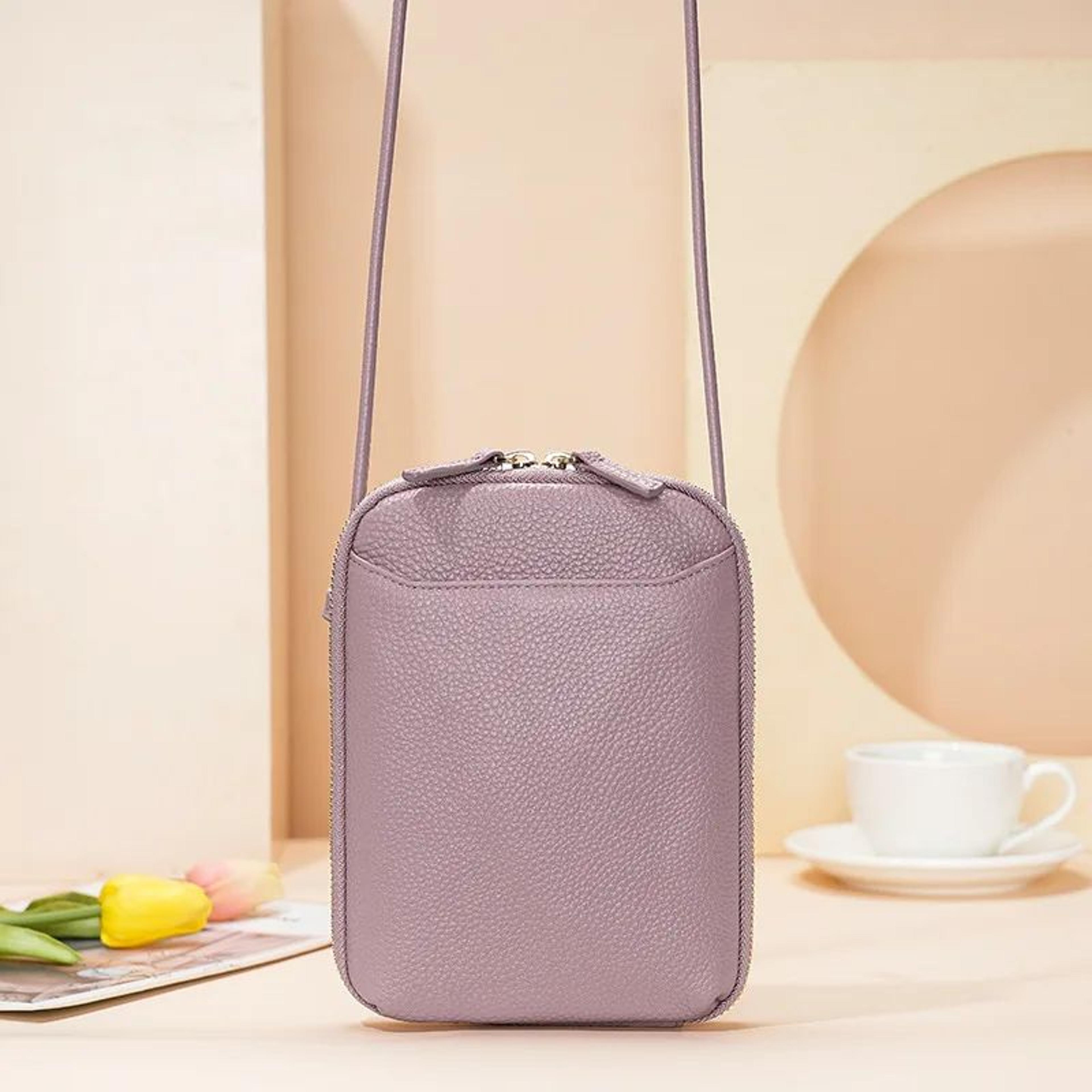 Genuine Leather Crossbody Bag For Women  Zipper Shoulder Bag Large Capacity Phone Purse 12