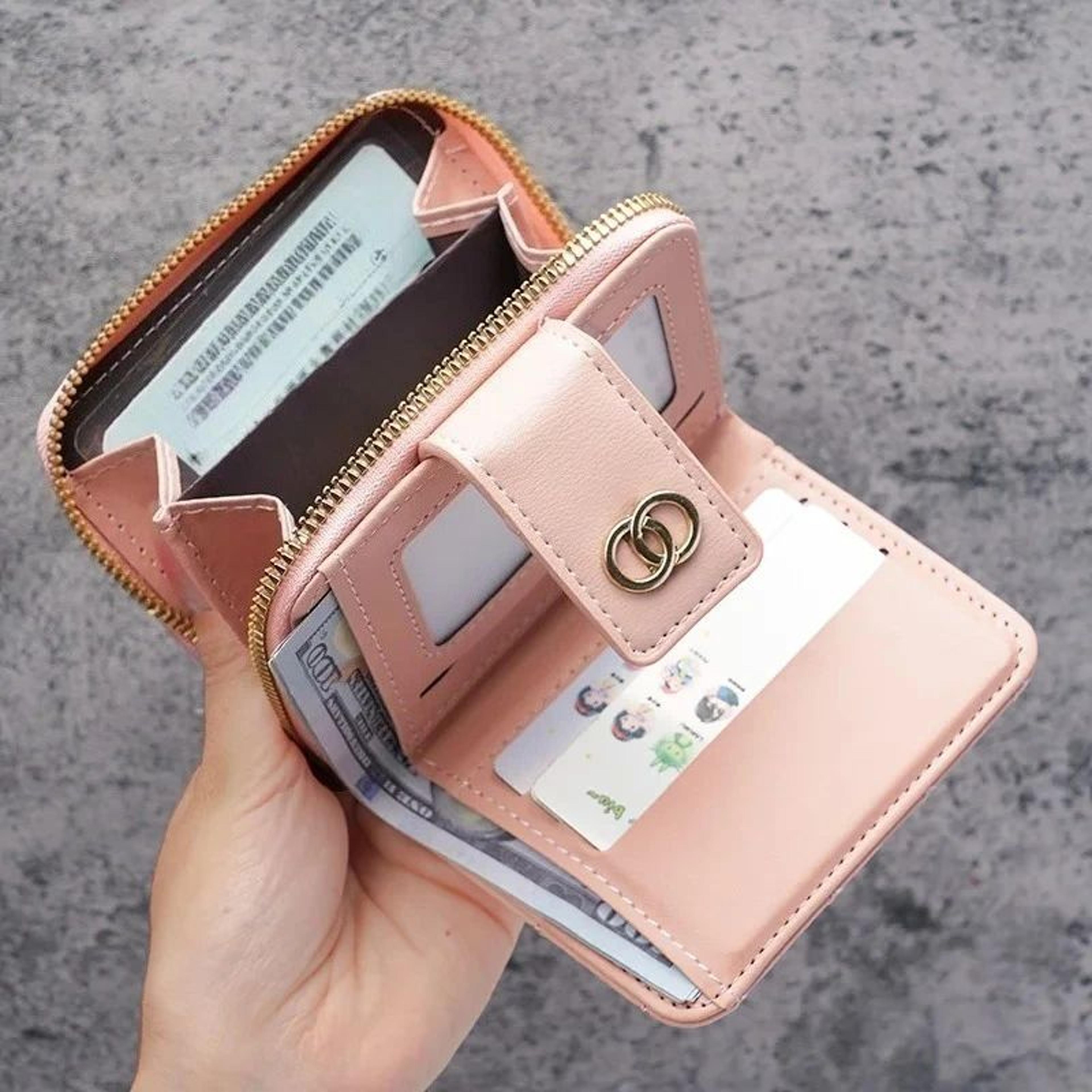 Premium Womens Minimalist Short Wallet  Large Capacity Purse With Tassel Accent 4