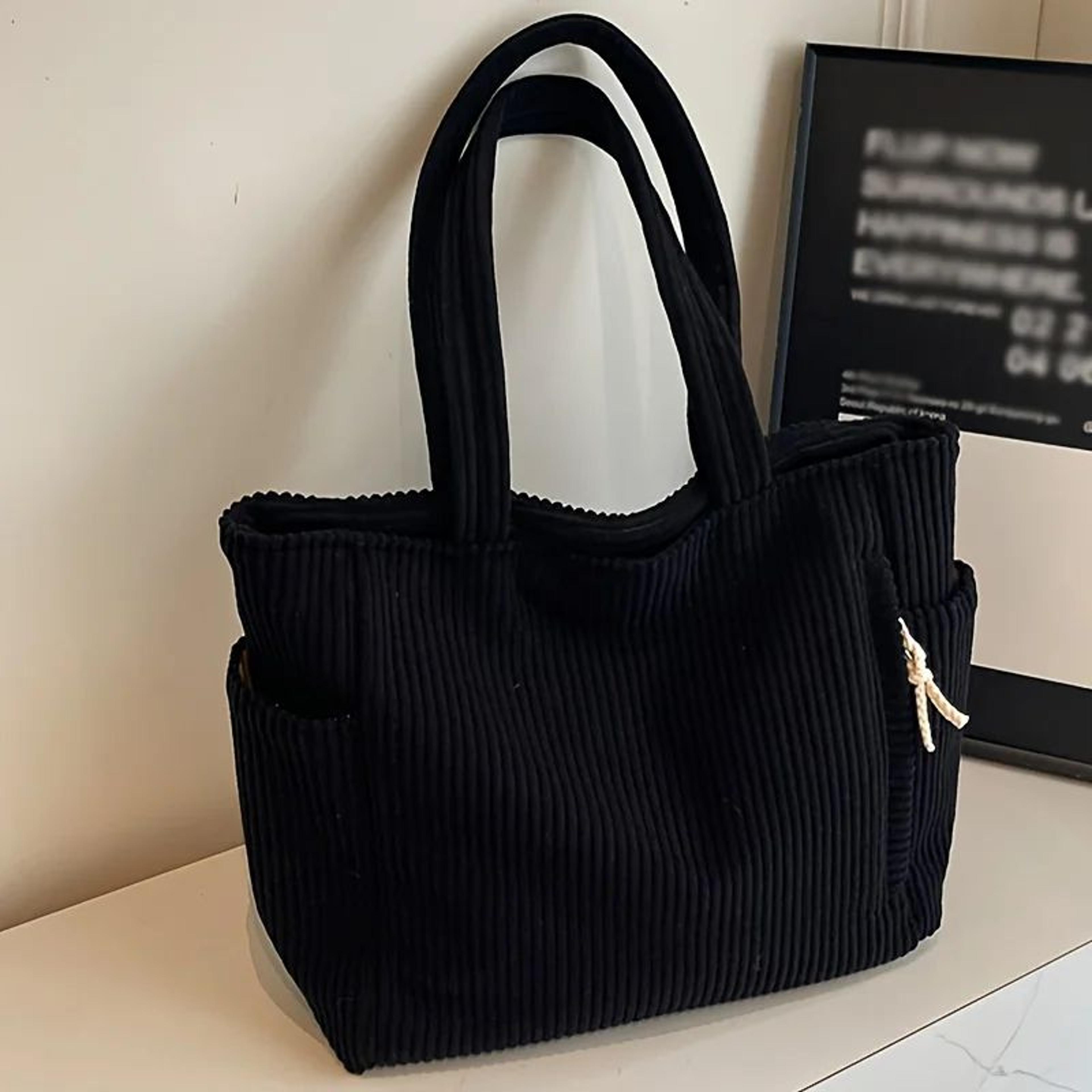 Forest Corduroy Tote Bag  Spacious Vintage Shoulder Carryall For Everyday Work  Weekend 8