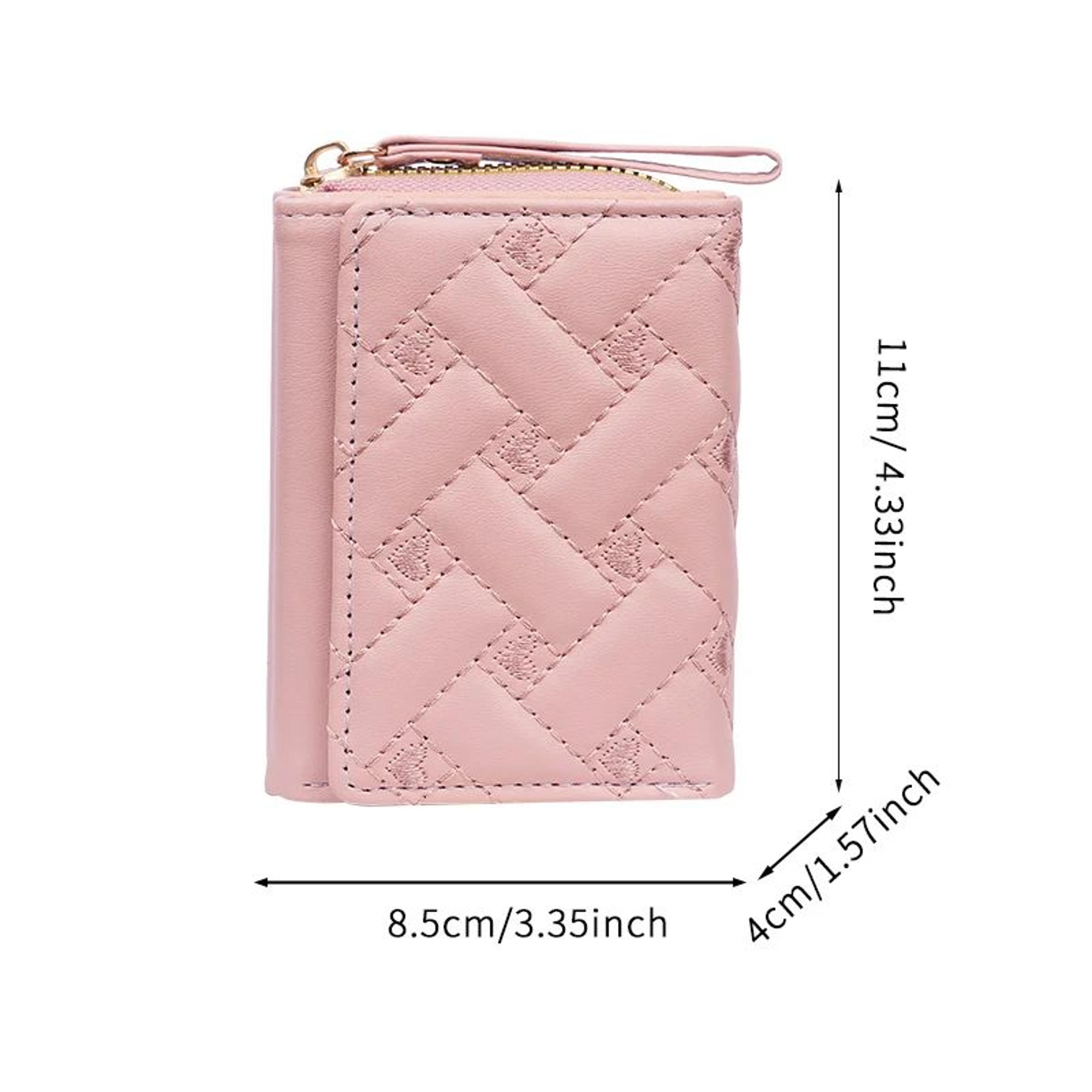 Classic Trifold PU Leather Heart Wallet  Compact Womens Card  Coin Organizer 5