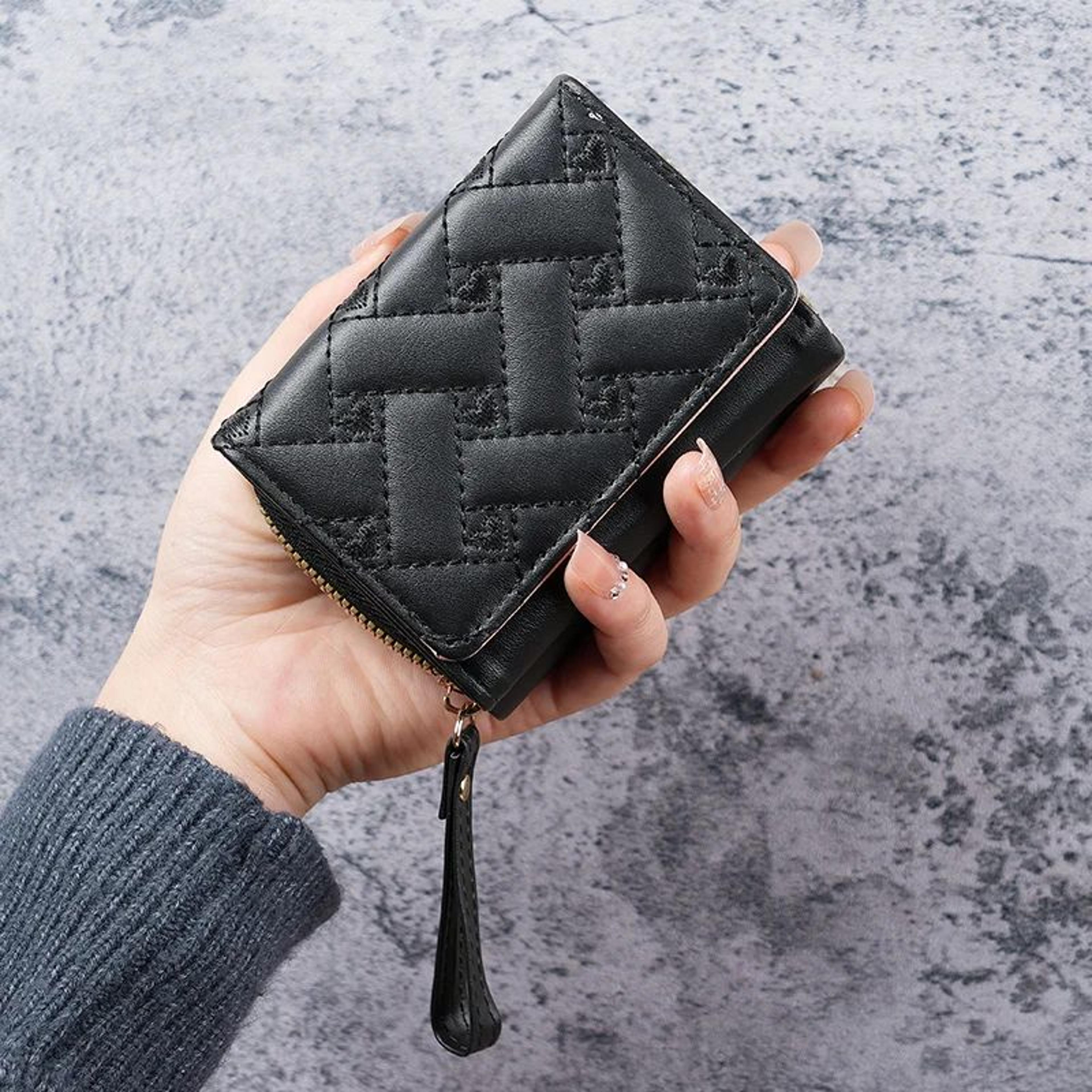 Classic Trifold PU Leather Heart Wallet  Compact Womens Card  Coin Organizer 7