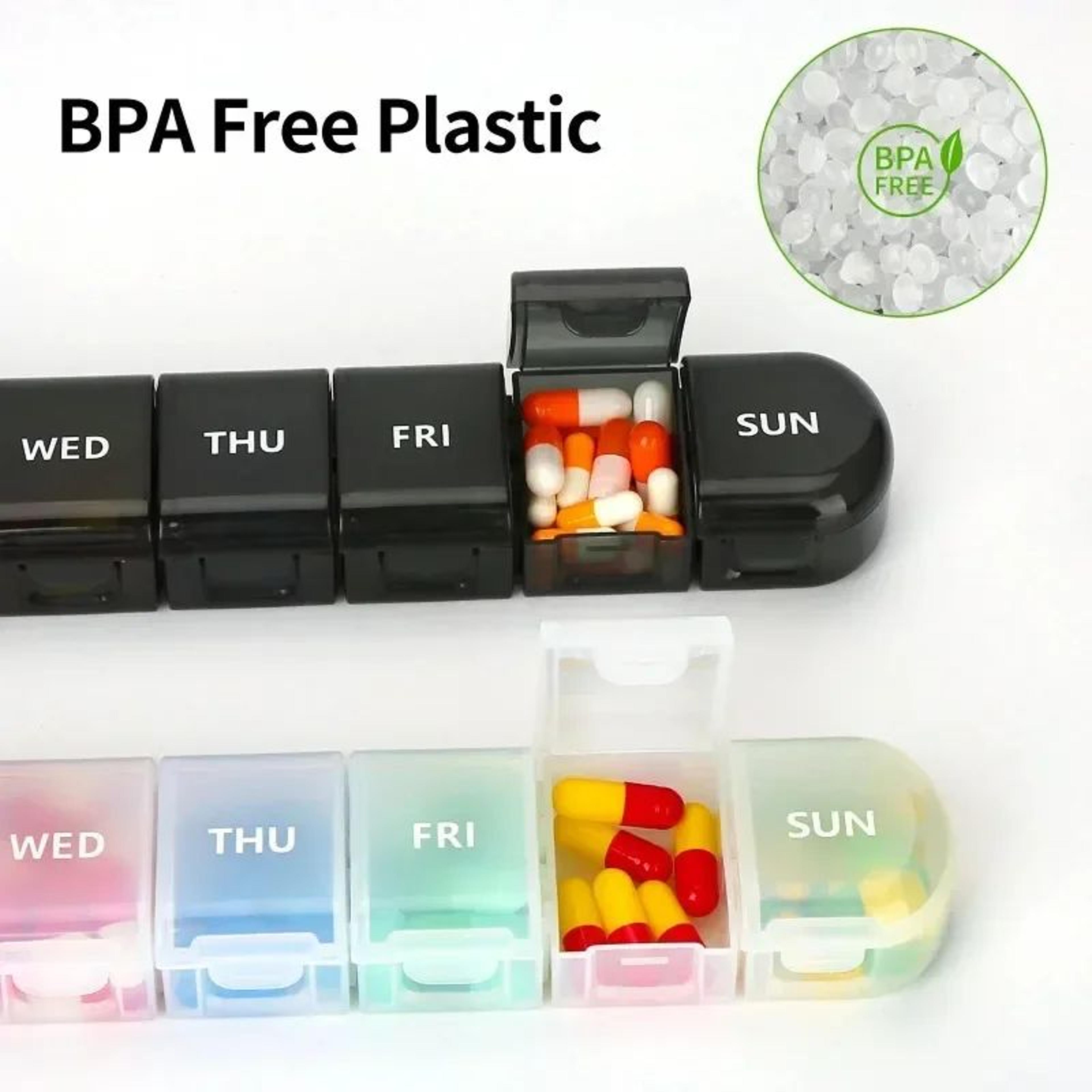 Premium 7Day Weekly Pill Organizer Box With Removable Capsule Holders  Compact Medicine Storage Cas 1