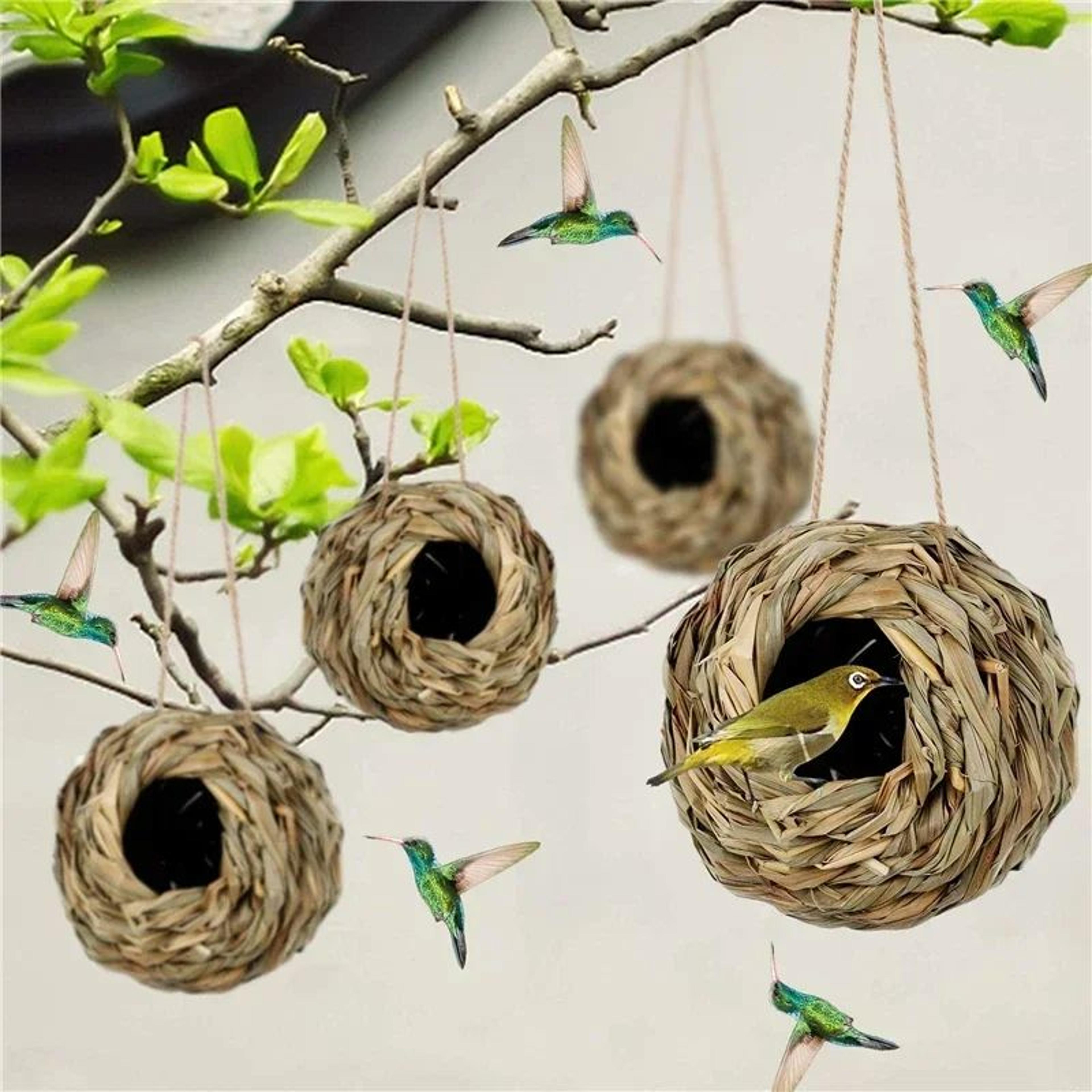 Woven Grass Hanging Bird Nest House For Parrots  Small Birds 2