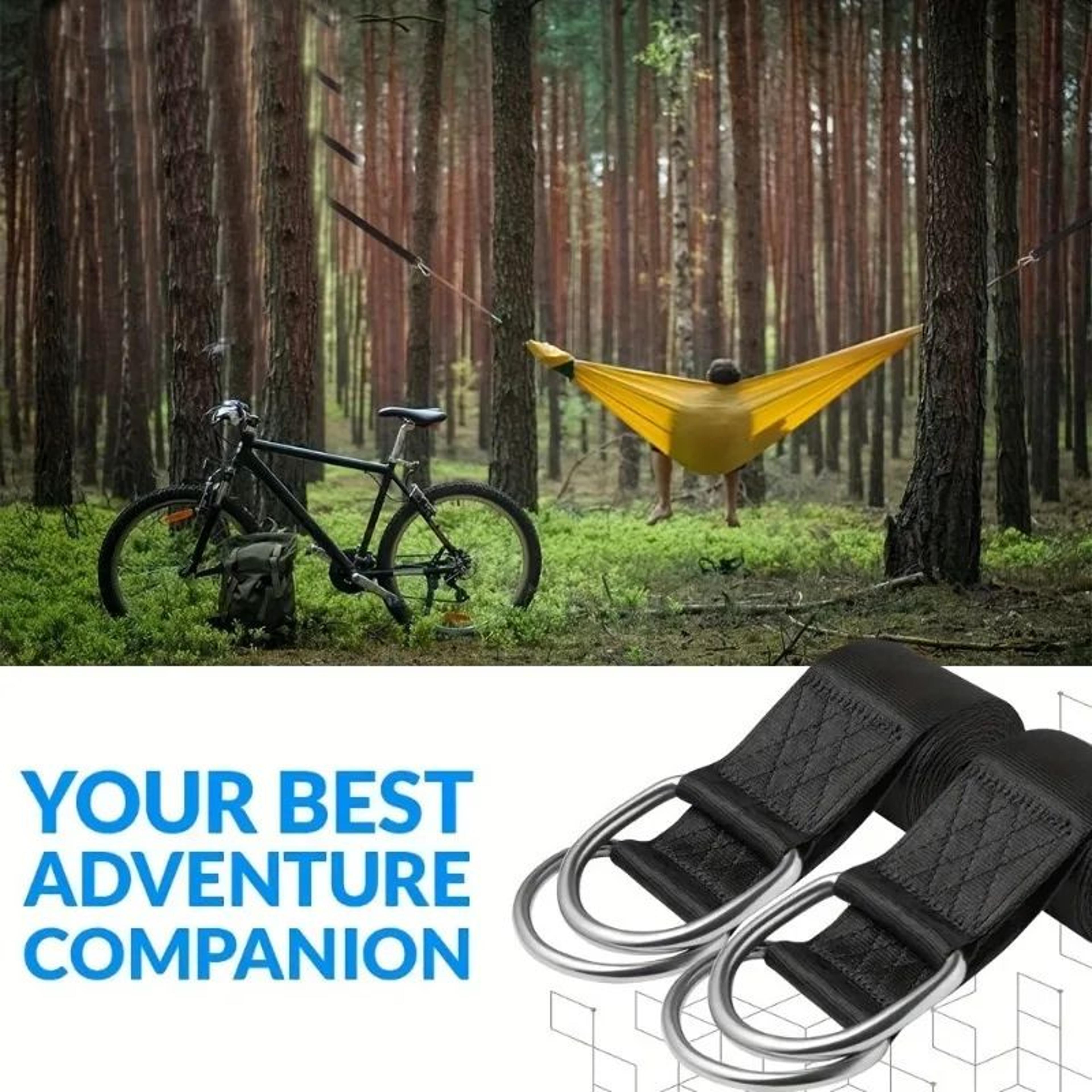 Outdoor Swing Hammock With Safety Belt  Portable Hammock Swing Strap Kit For Backyard  Travel 3