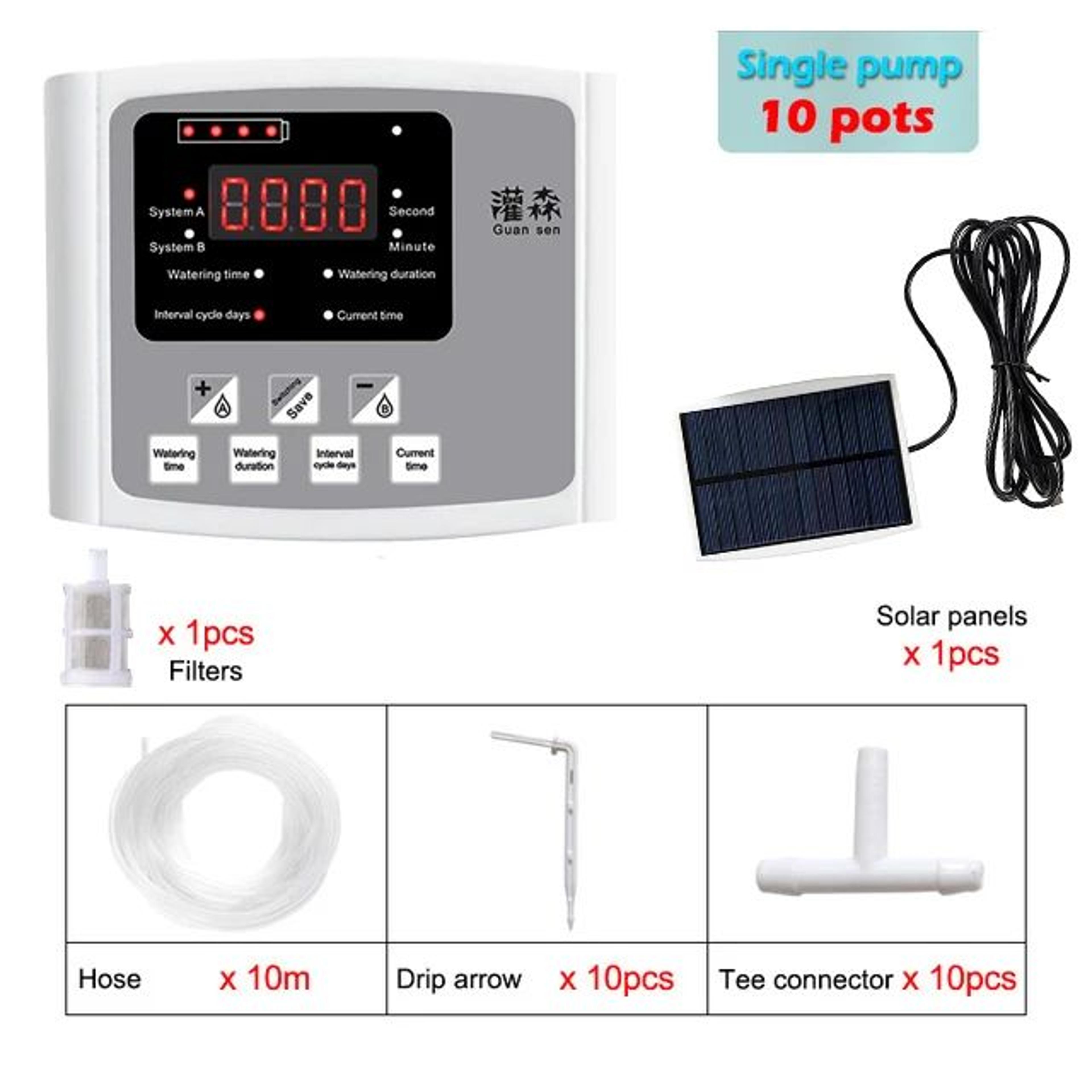 Solar Smart DualZone Garden Irrigation Controller  Automatic Drip Watering System 6