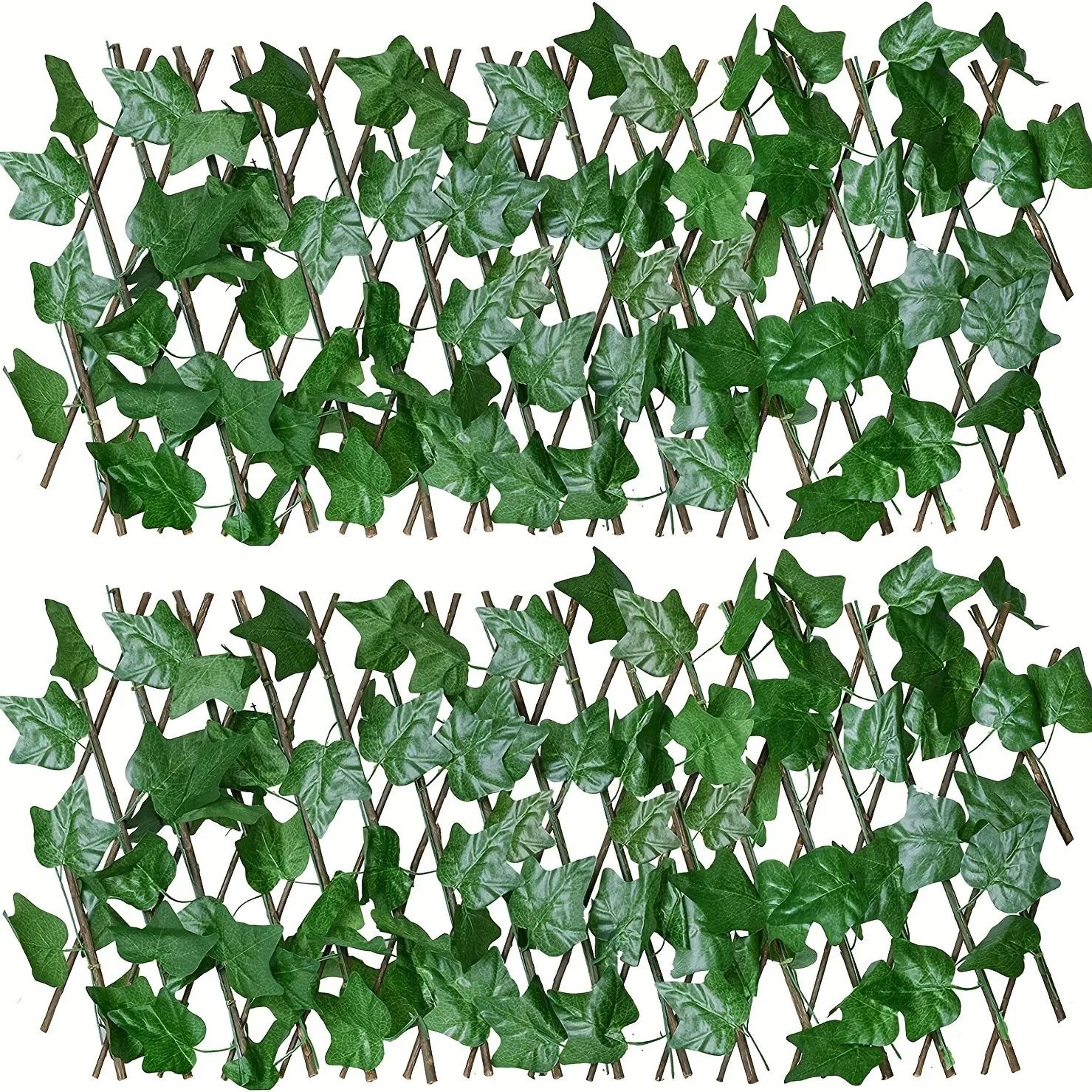 Artificial Ivy Telescopic Garden Fence With Faux Green Leaves 1