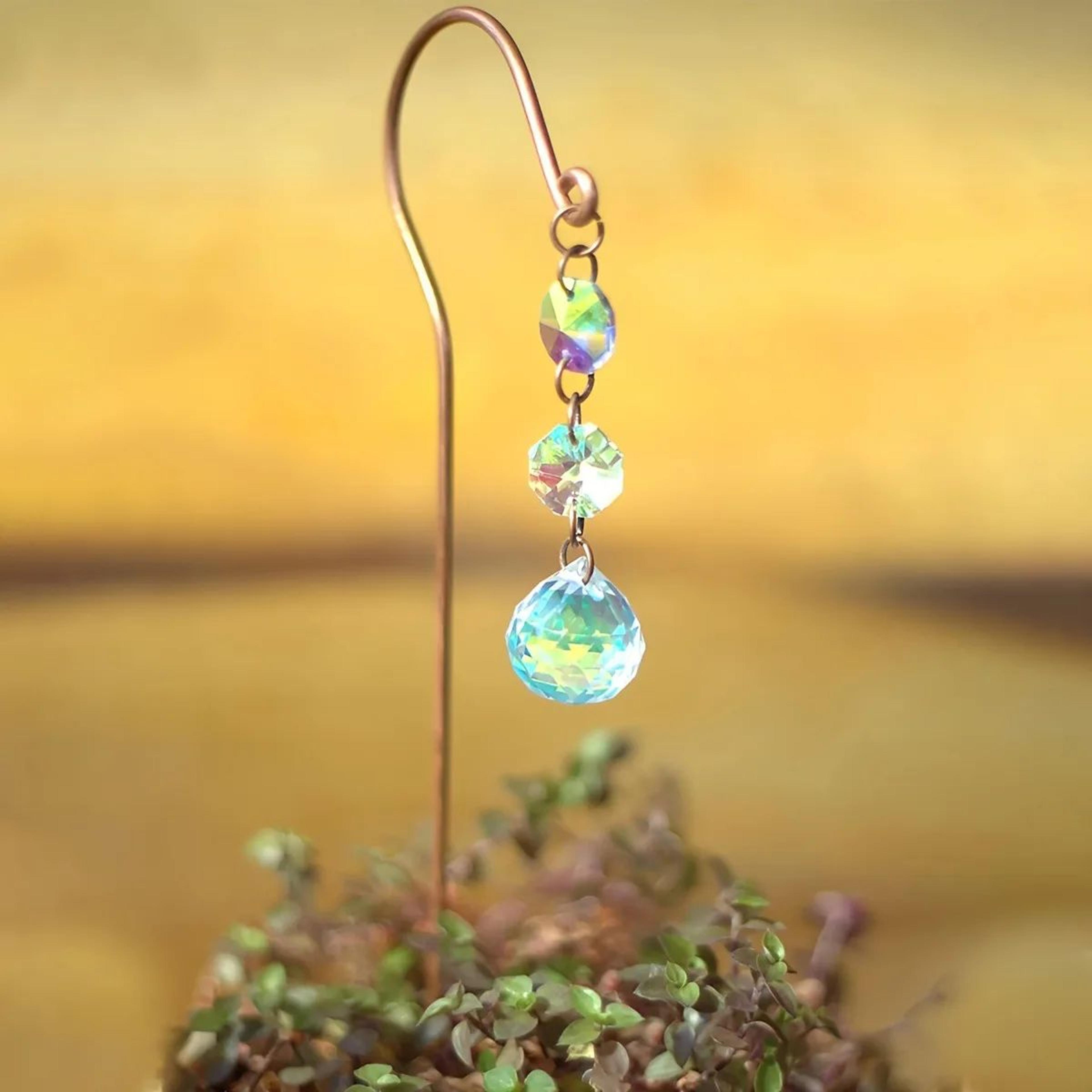 Elegant Crystal Sun Catcher Plant Decor Hanging Ornament With Decorative Stump  Ball 2