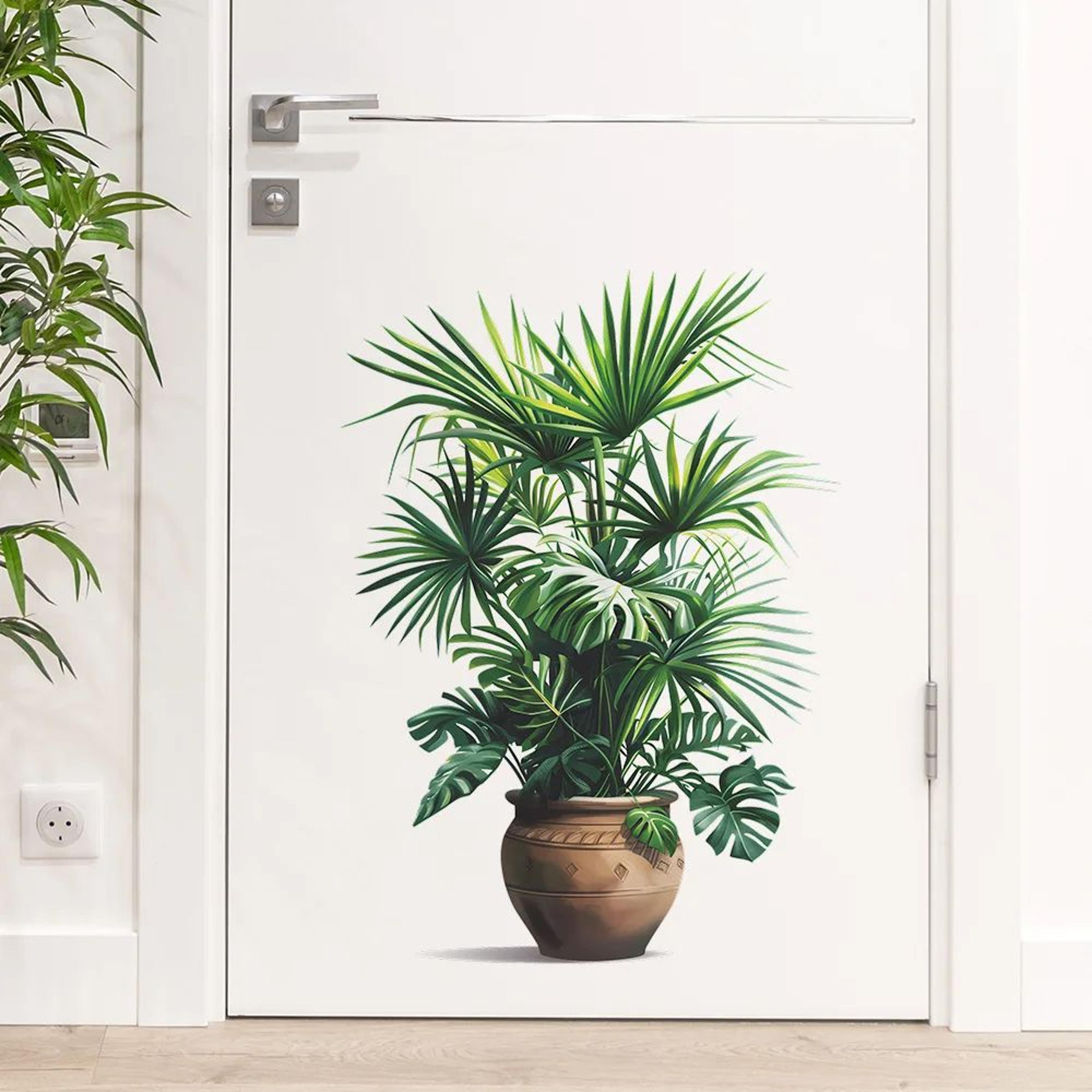 Green Potted Plant Wall Sticker  Self Adhesive 3D Plant Wall Decal For Fresh Green Wall Decor 2