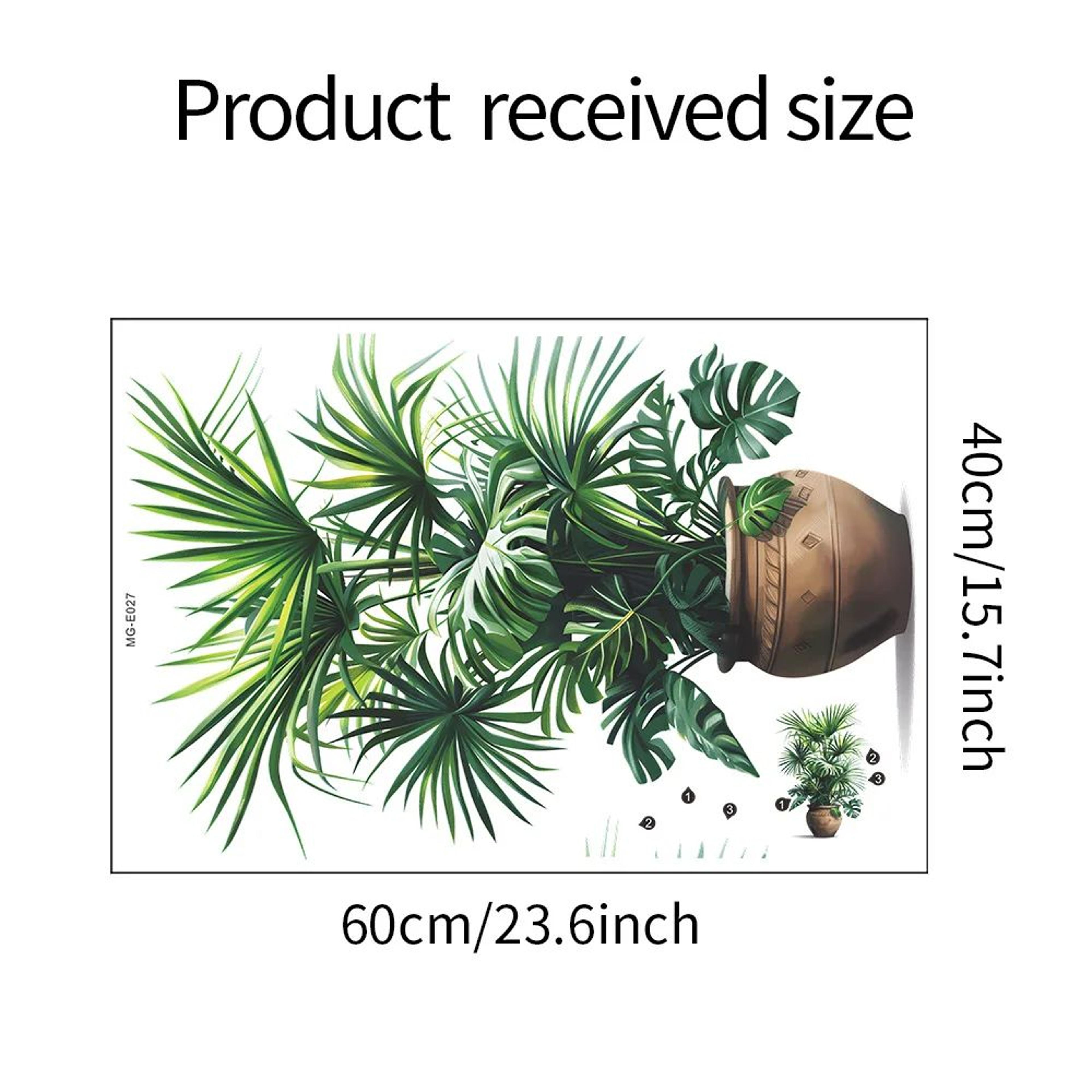 Green Potted Plant Wall Sticker  Self Adhesive 3D Plant Wall Decal For Fresh Green Wall Decor 5