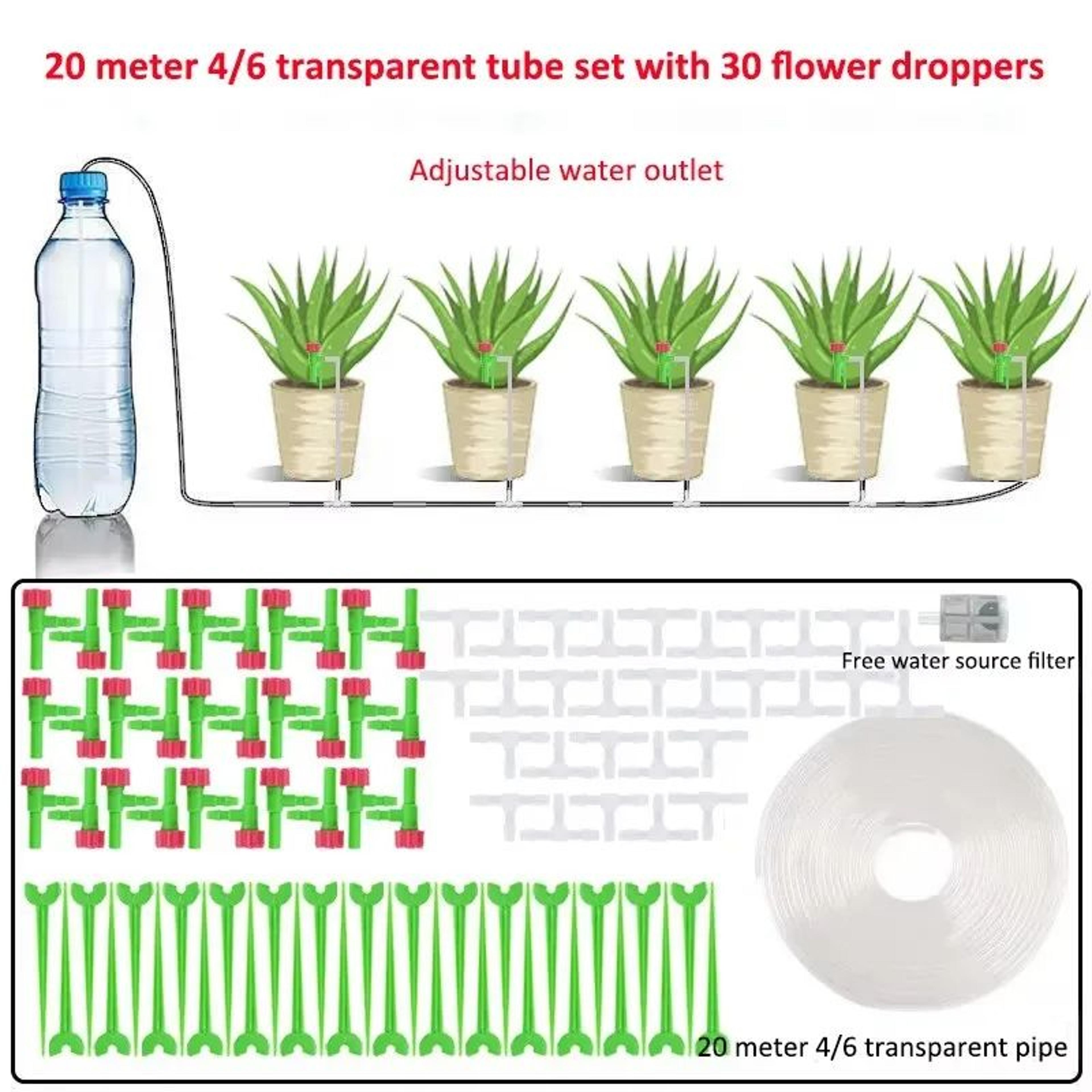 Garden Adjustable Drip Irrigation Kit With Regulating Valve 47mm Irrigation Hose Micro Drippers For 11