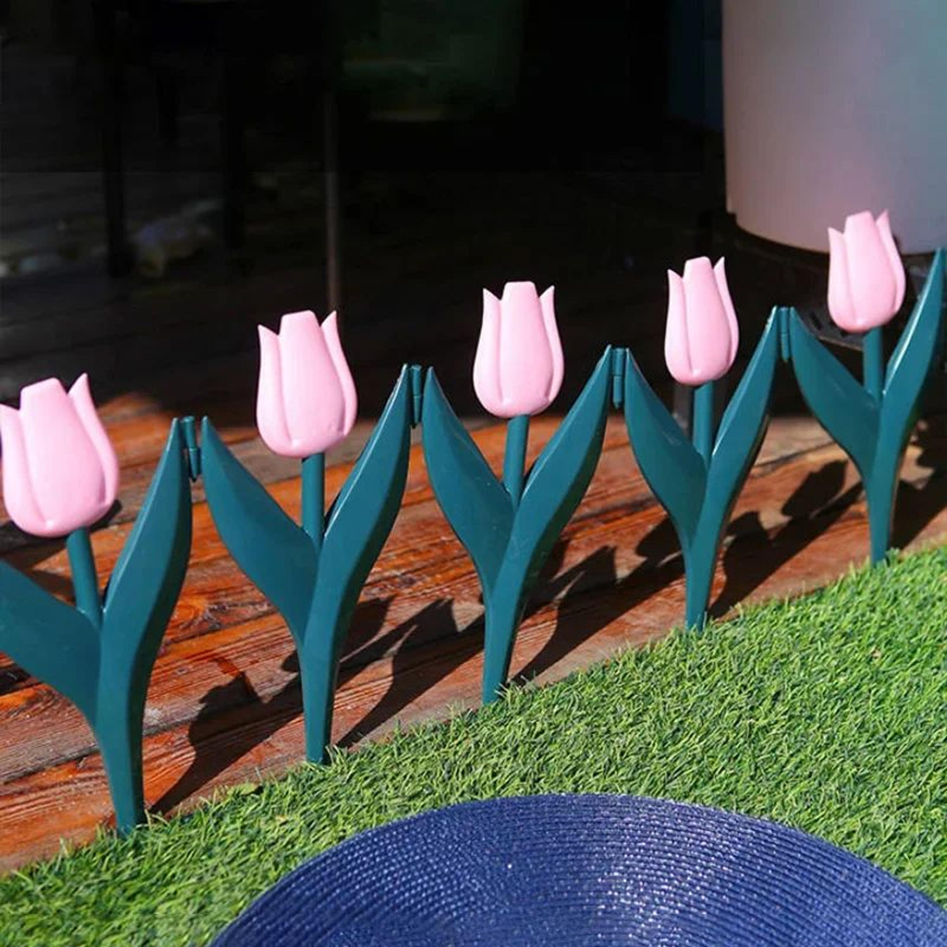 TulipSnap 10Piece Garden Edging Fence  Interlocking Flower Bed Border Panels 2