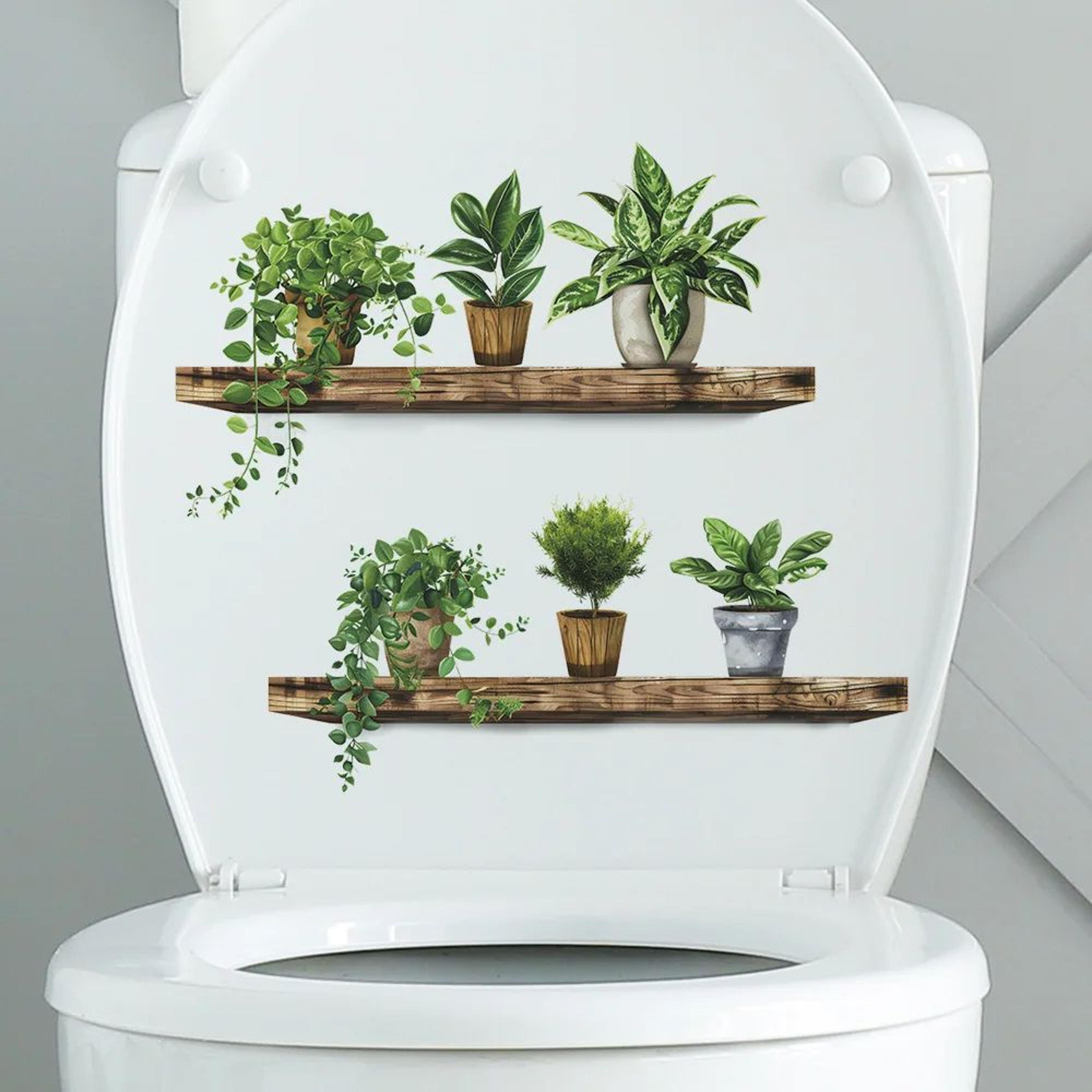 Green Potted Plant Shelf Peel And Stick Wall Decor Sticker For Bathroom Toilet  Living Room 0