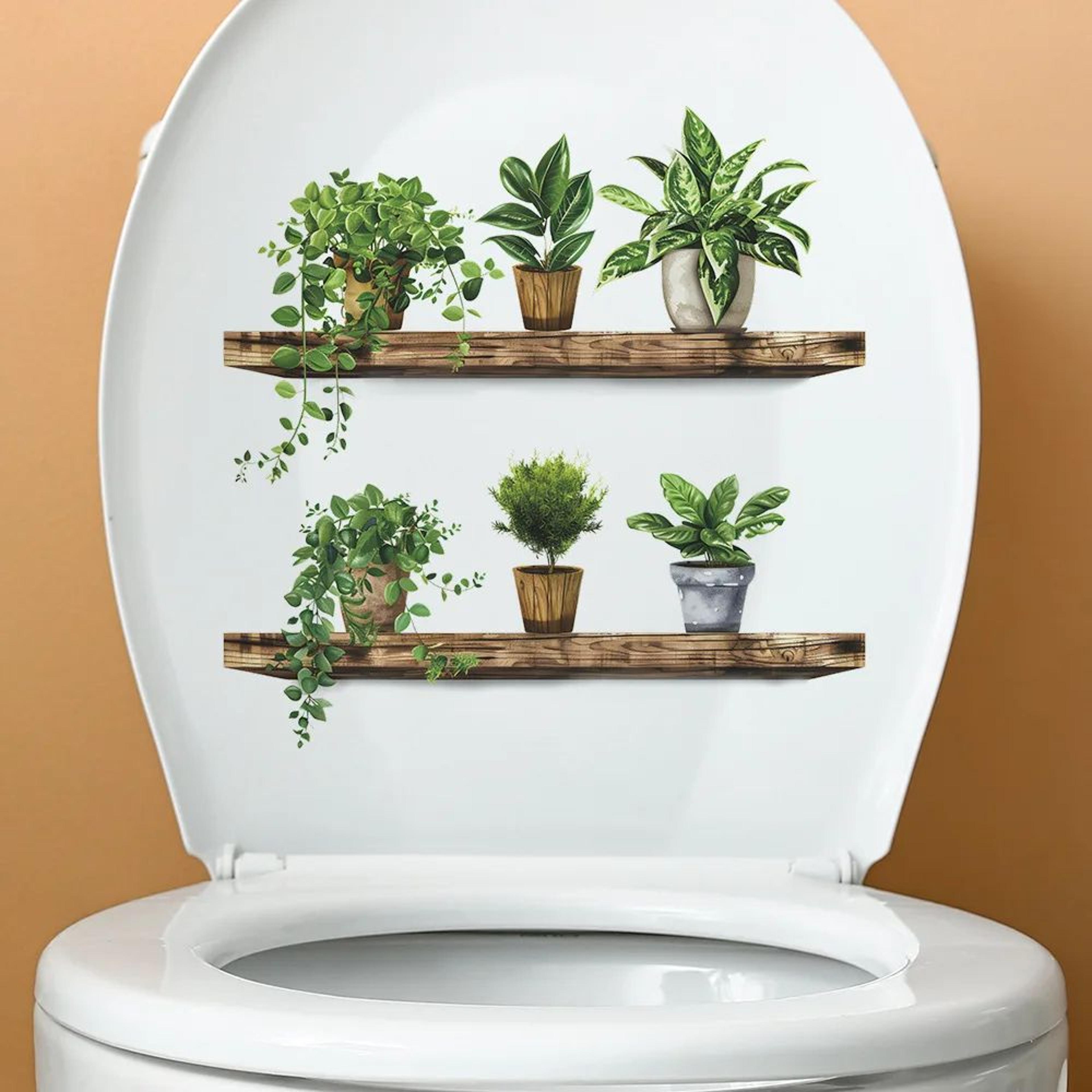 Green Potted Plant Shelf Peel And Stick Wall Decor Sticker For Bathroom Toilet  Living Room 3