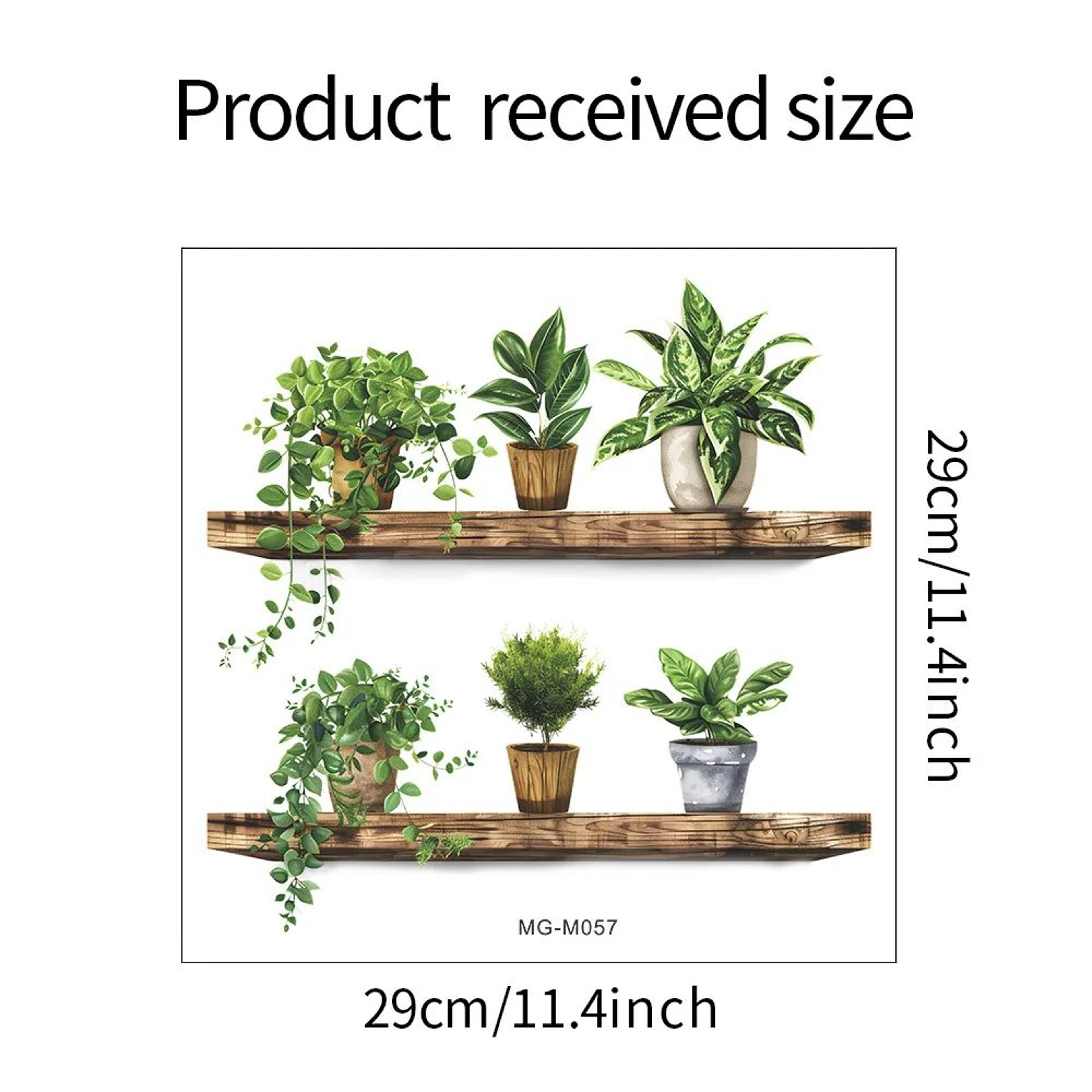 Green Potted Plant Shelf Peel And Stick Wall Decor Sticker For Bathroom Toilet  Living Room 5
