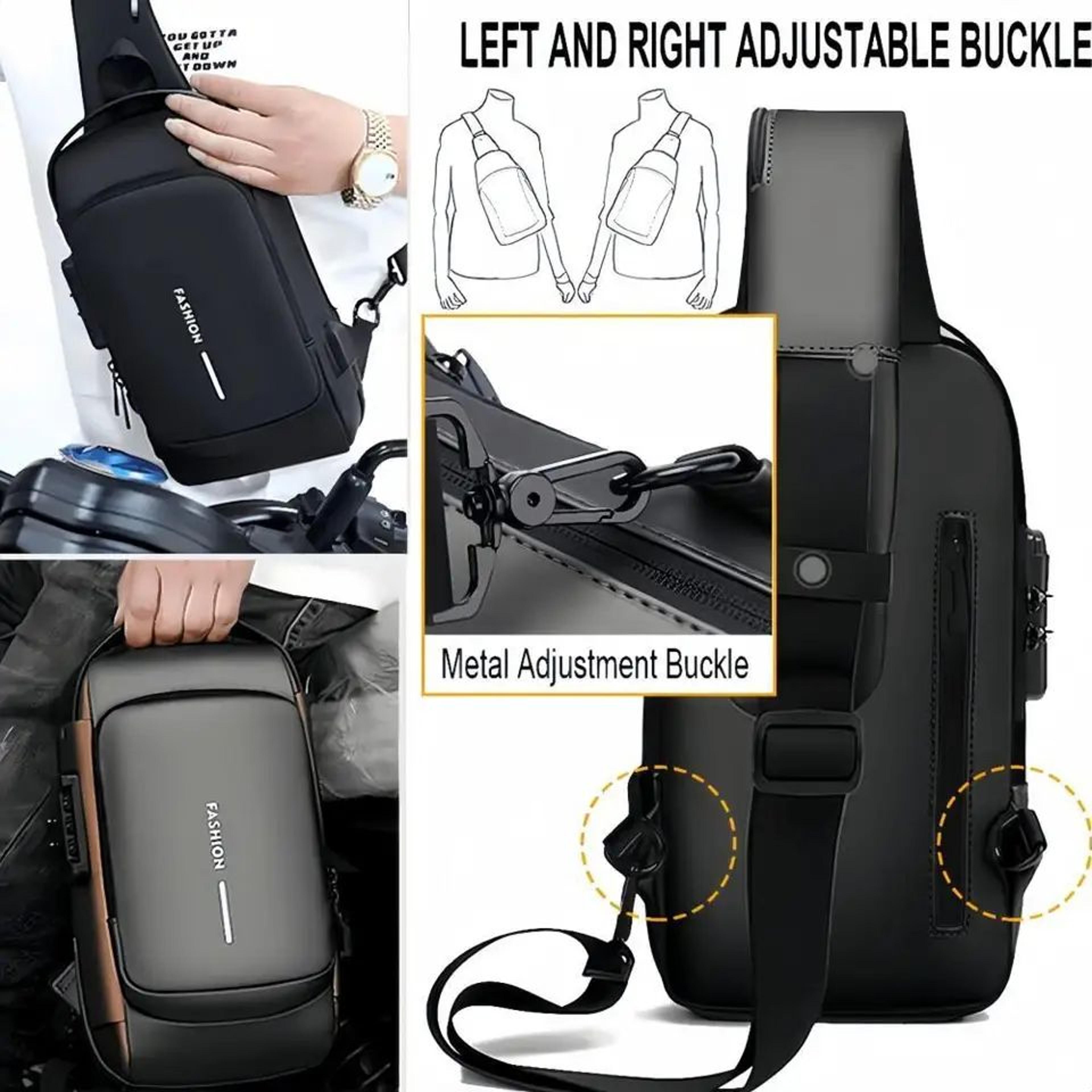 AntiTheft Oxford Chest Sling Bag For Men  Secure Crossbody Chest Pack For Commute  Motorcycle 4