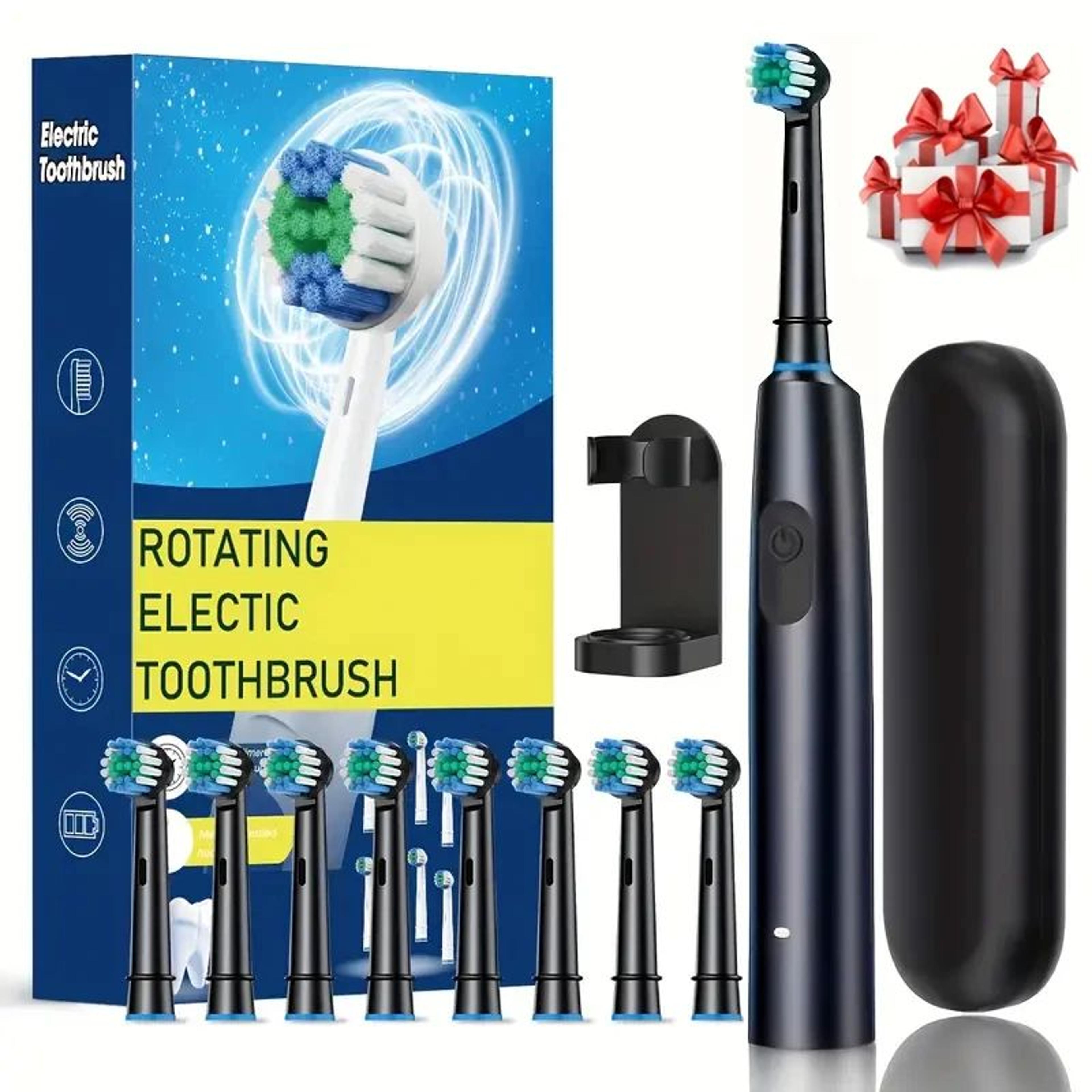 Premium Rotating Rechargeable Electric Toothbrush With 8 Soft Brush Heads  Deep Clean Oral Care For 11