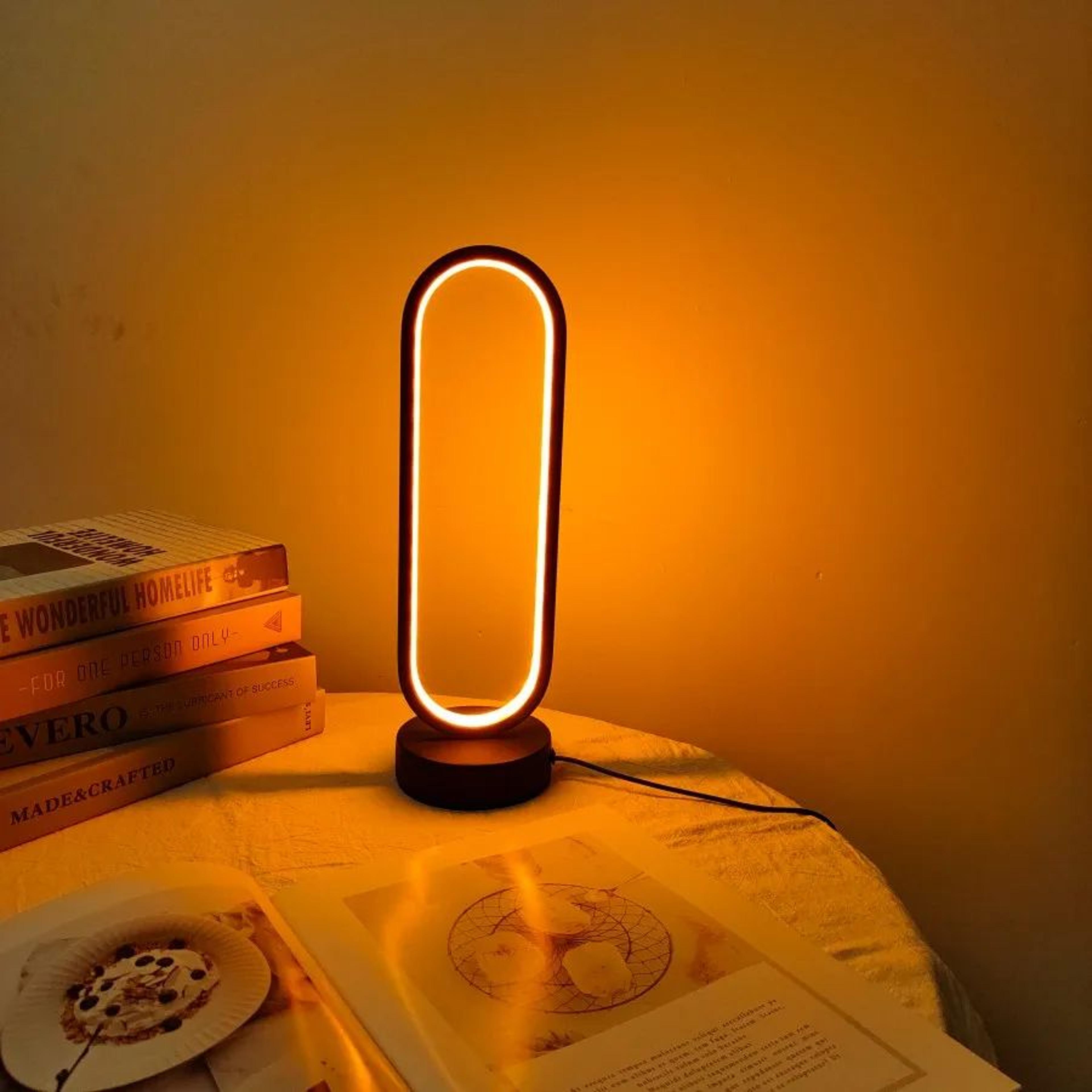 Modern Trilight LED Ring Bedside Lamp  Adjustable Ambience Night Light 2