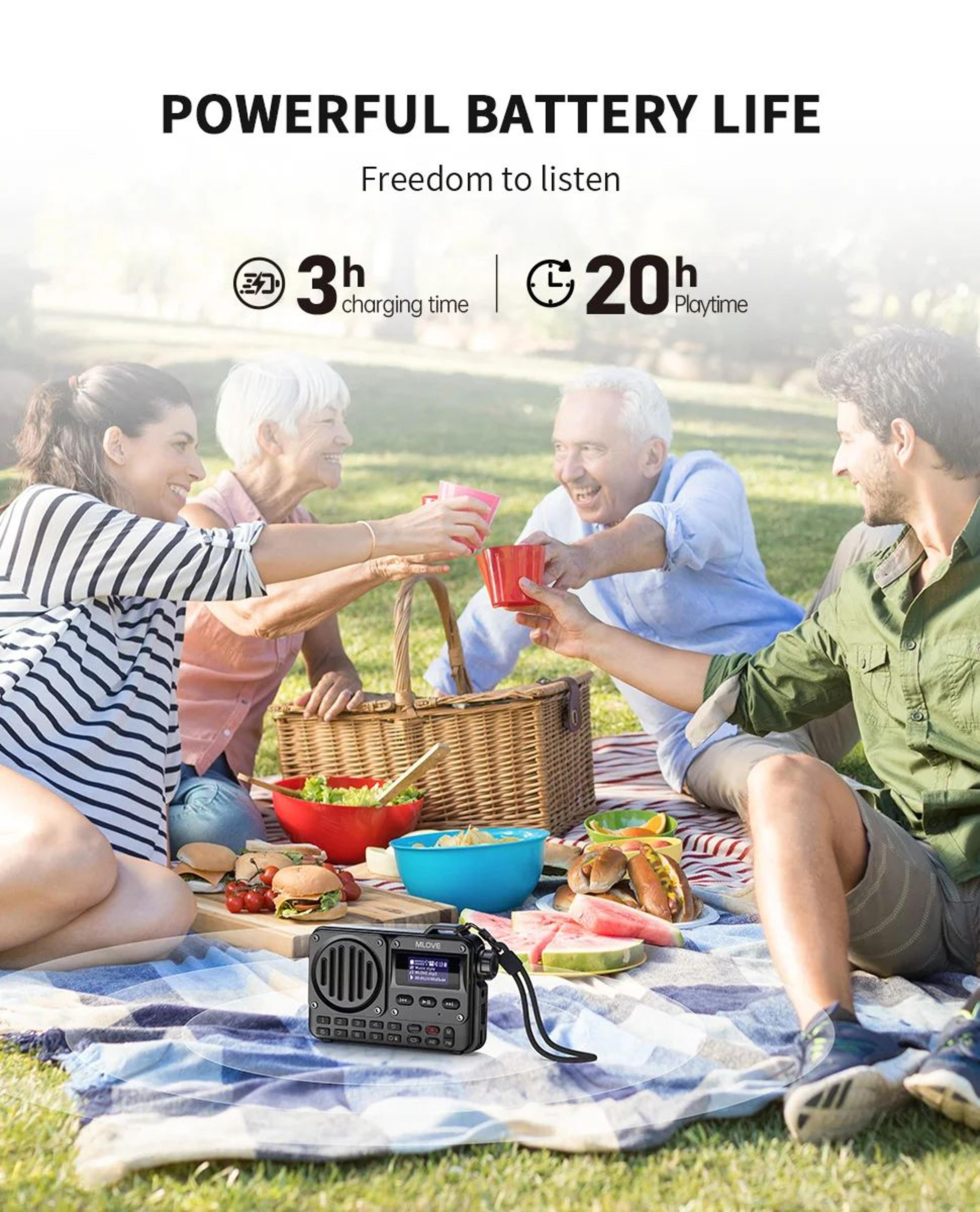 MLOVE BV800 UltraVersatile Portable Bluetooth Speaker With FM Radio  LCD Display 12