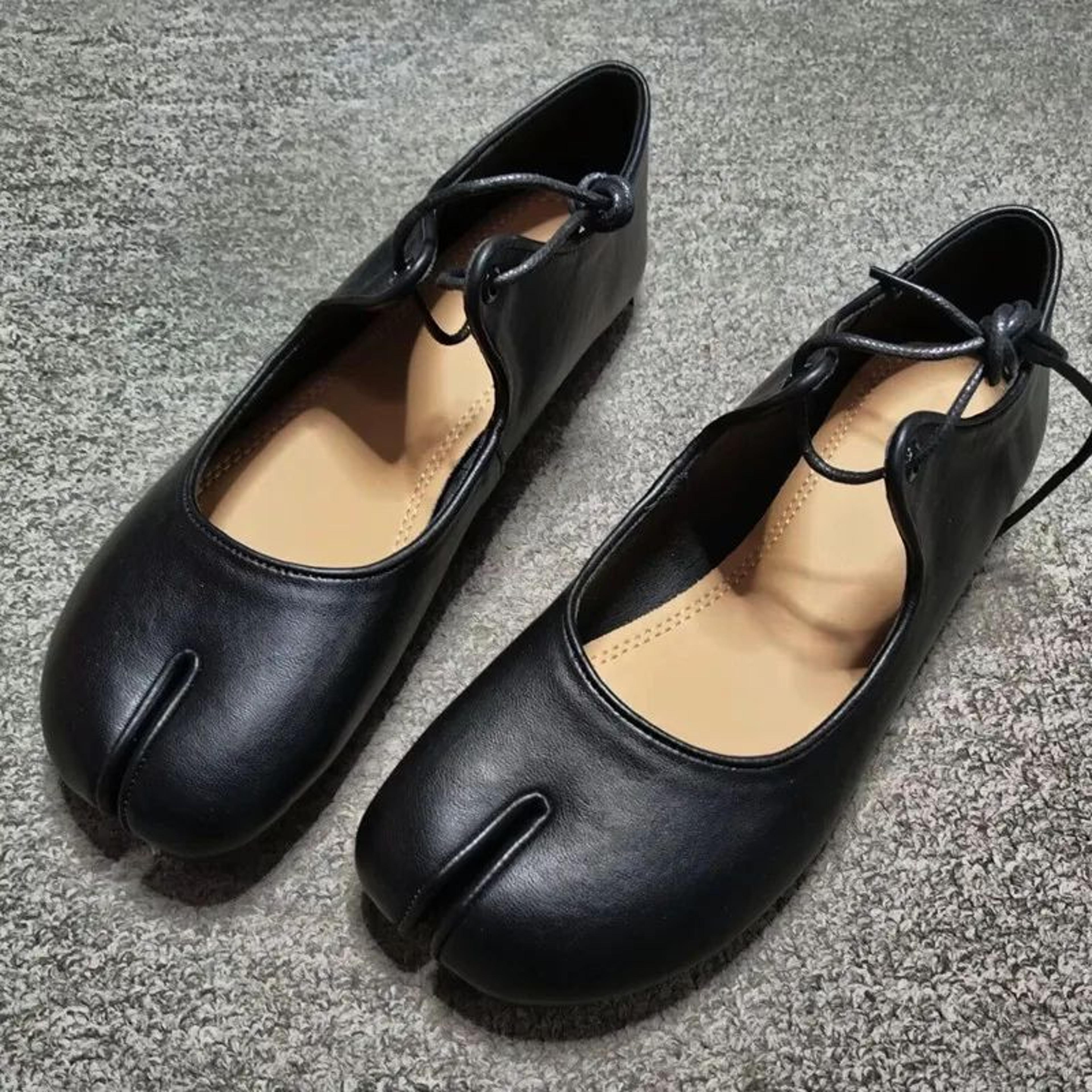 Soft Leather SplitToe Tabi Ballet Flats  Comfortable Casual Walking Loafers For Women 10