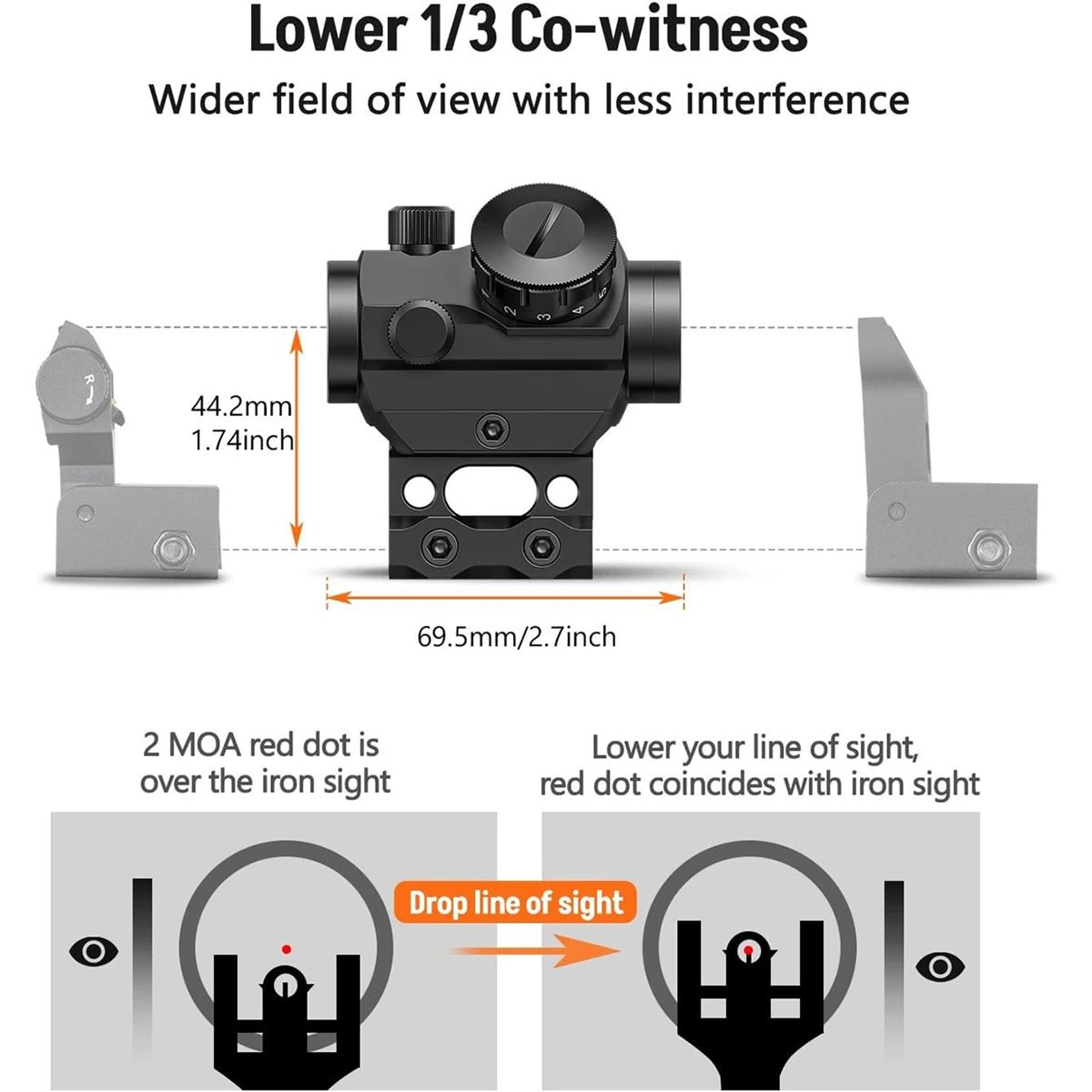 Tactical 1x25mm Red Dot Sight Reflex Sight With Waterproof  Shockproof Design 3