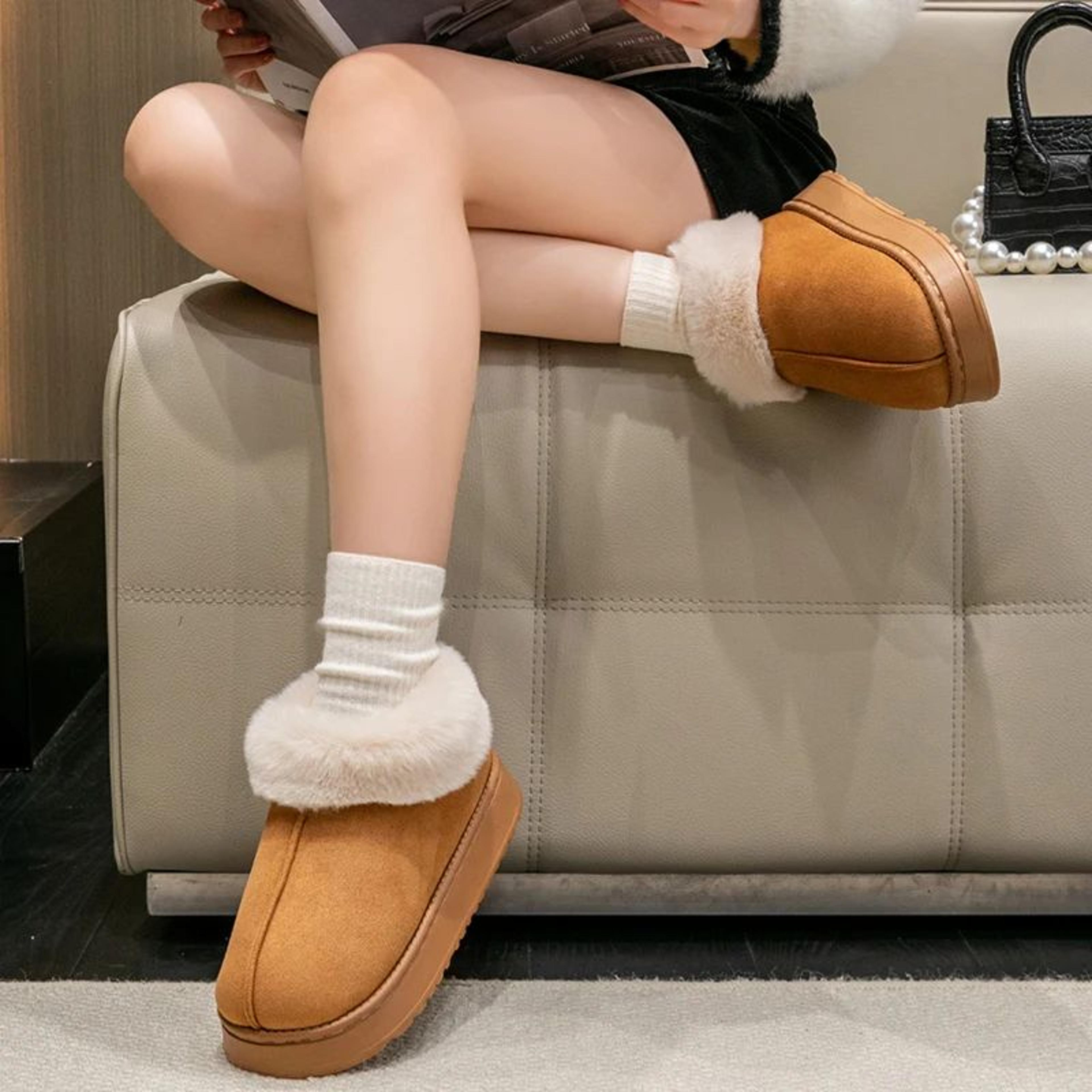 Fluffy FauxFur House Boot Slippers For Winter Comfort Women  Men 4
