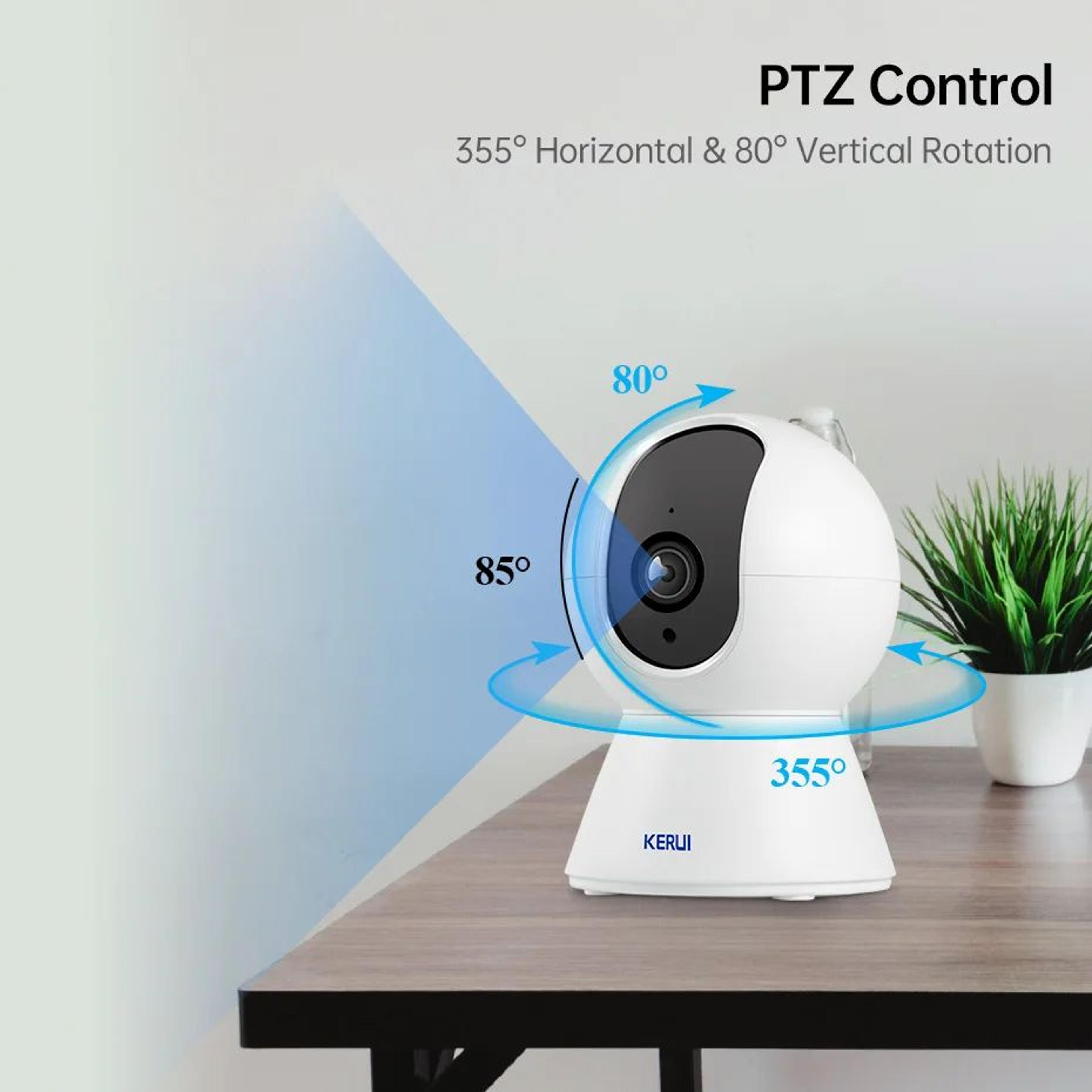 KERUI 4K Smart WiFi Indoor Security Camera With Auto Tracking  Mini IP Surveillance 4