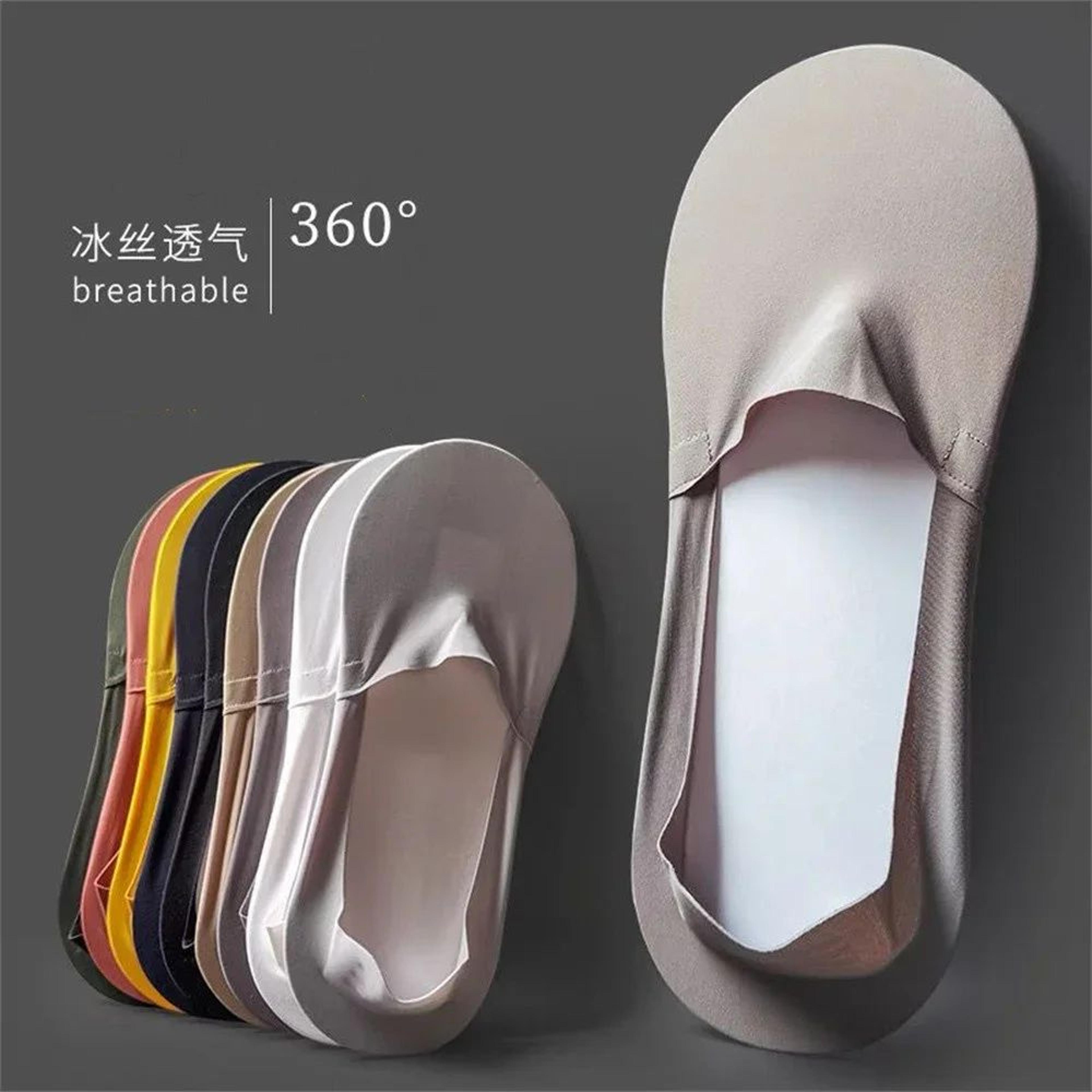 Mens 6Pair Premium Invisible Boat Socks  Breathable Ice Silk  Odor Resistant UltraThin NoShow Socks 6
