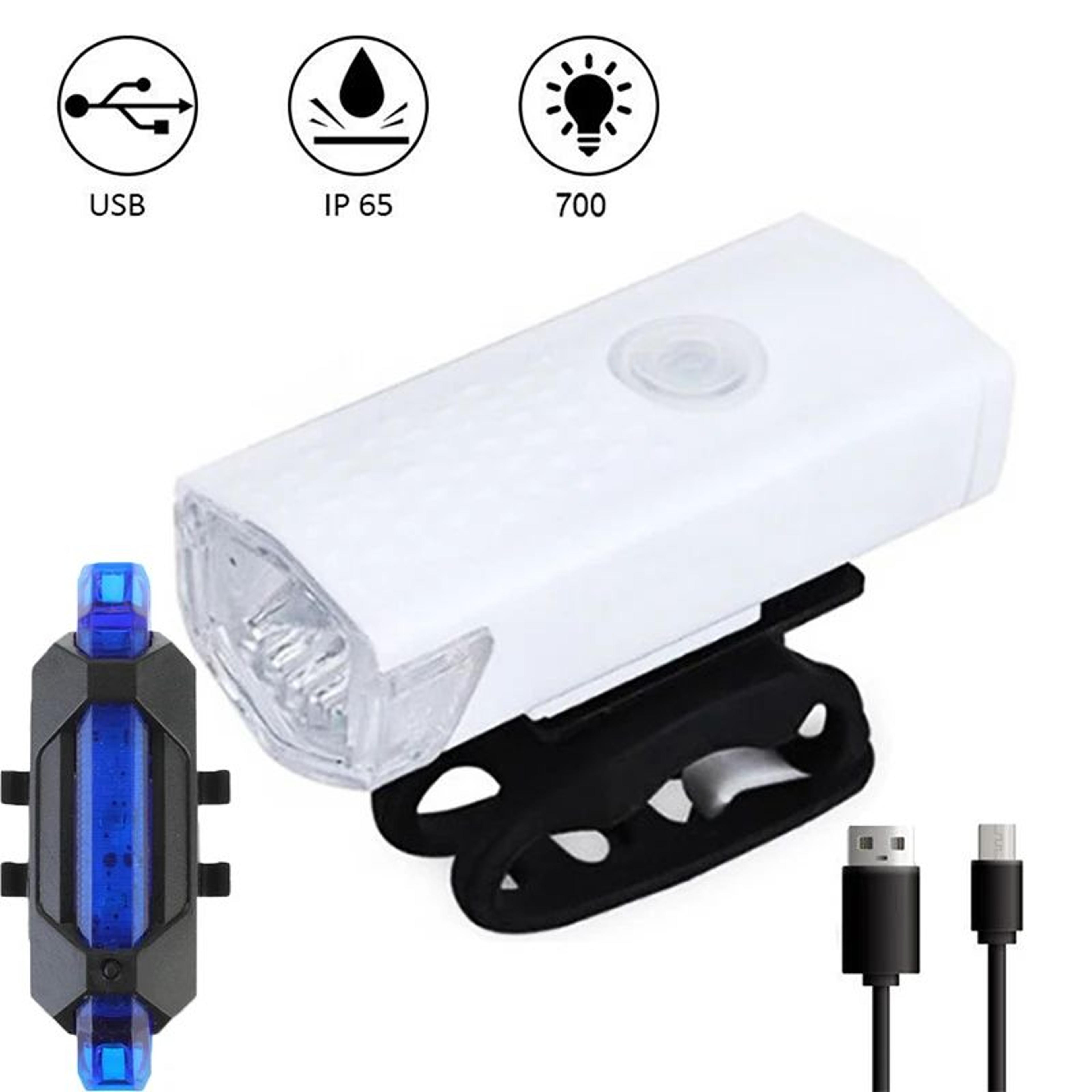 ProRide Dual USB Rechargeable Bike Light Set  Front  Rear LED Cycling Lights 12