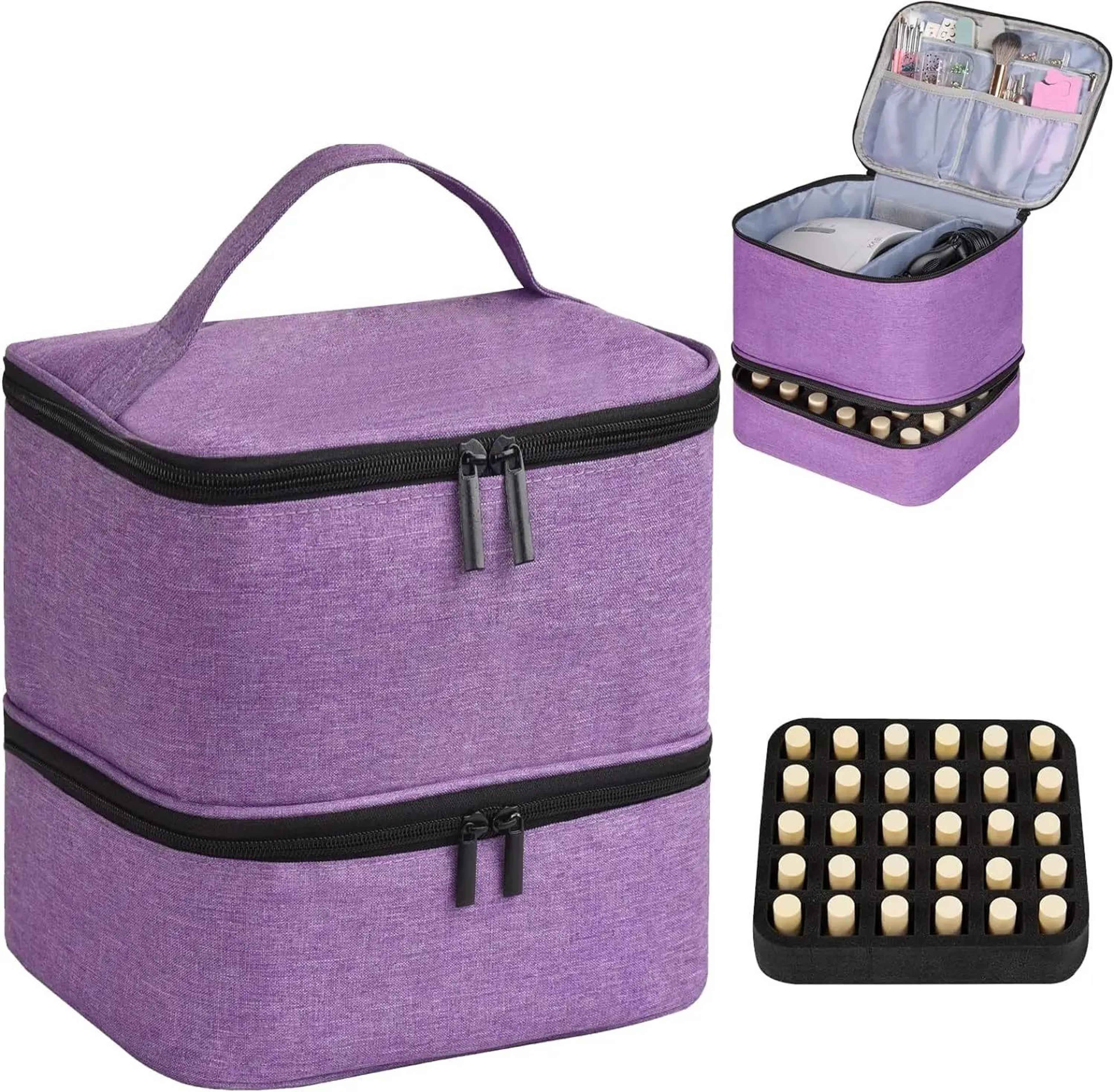 Portable Nail Polish  Cosmetic Organizer Case  30Grid Travel Storage Bag With Handle 8