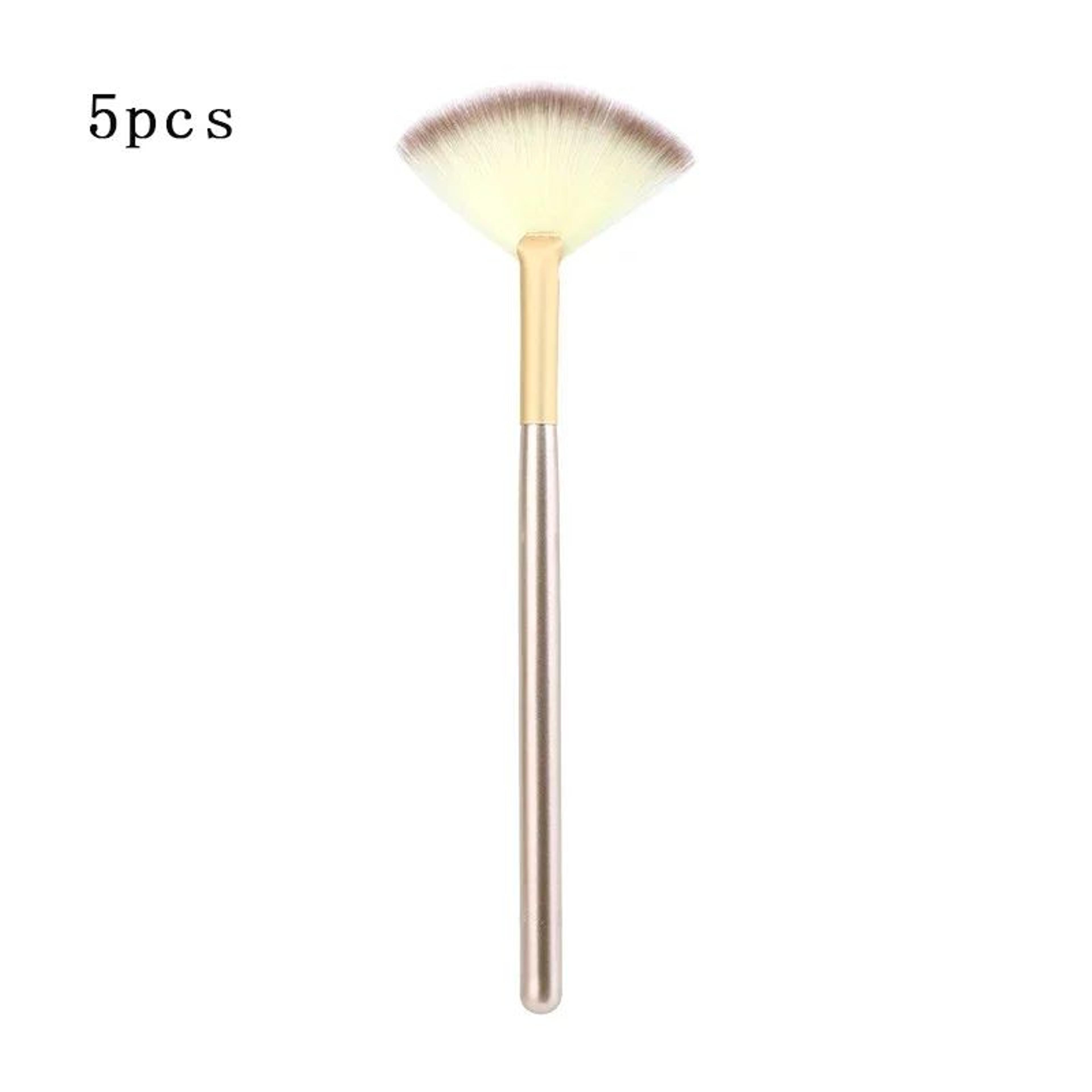 Premium 5Piece Facial Fan Brushes Set  Soft Fiber Makeup Brush Applicator With Wooden Handles For G 7