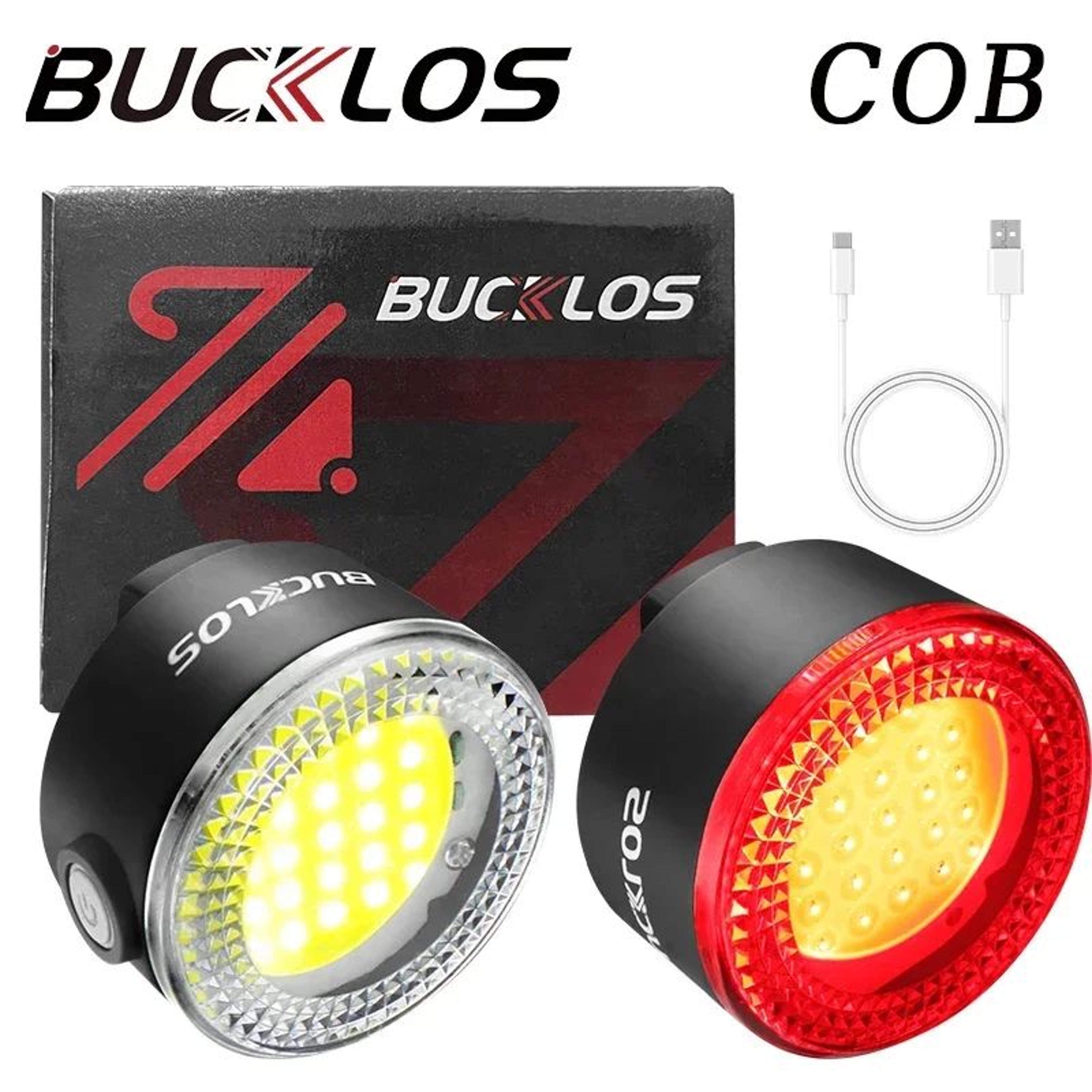 BUCKLOS Premium Rechargeable Bike Lights Set  HighBrightness COB Bike Headlight And Taillight Set F 0