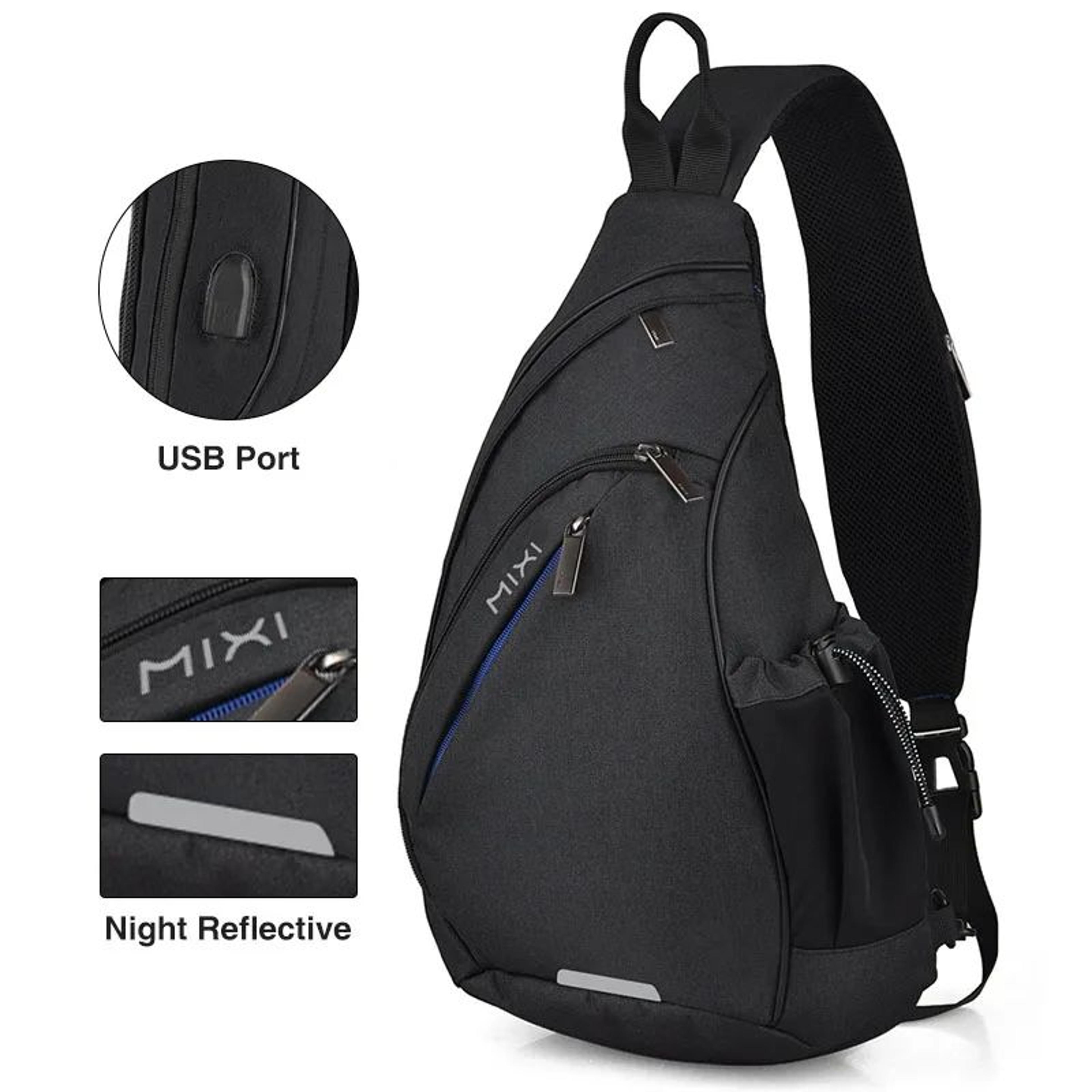 UrbanShift USB Sling Backpack  One Shoulder Travel  Cycling Crossbody Bag 7