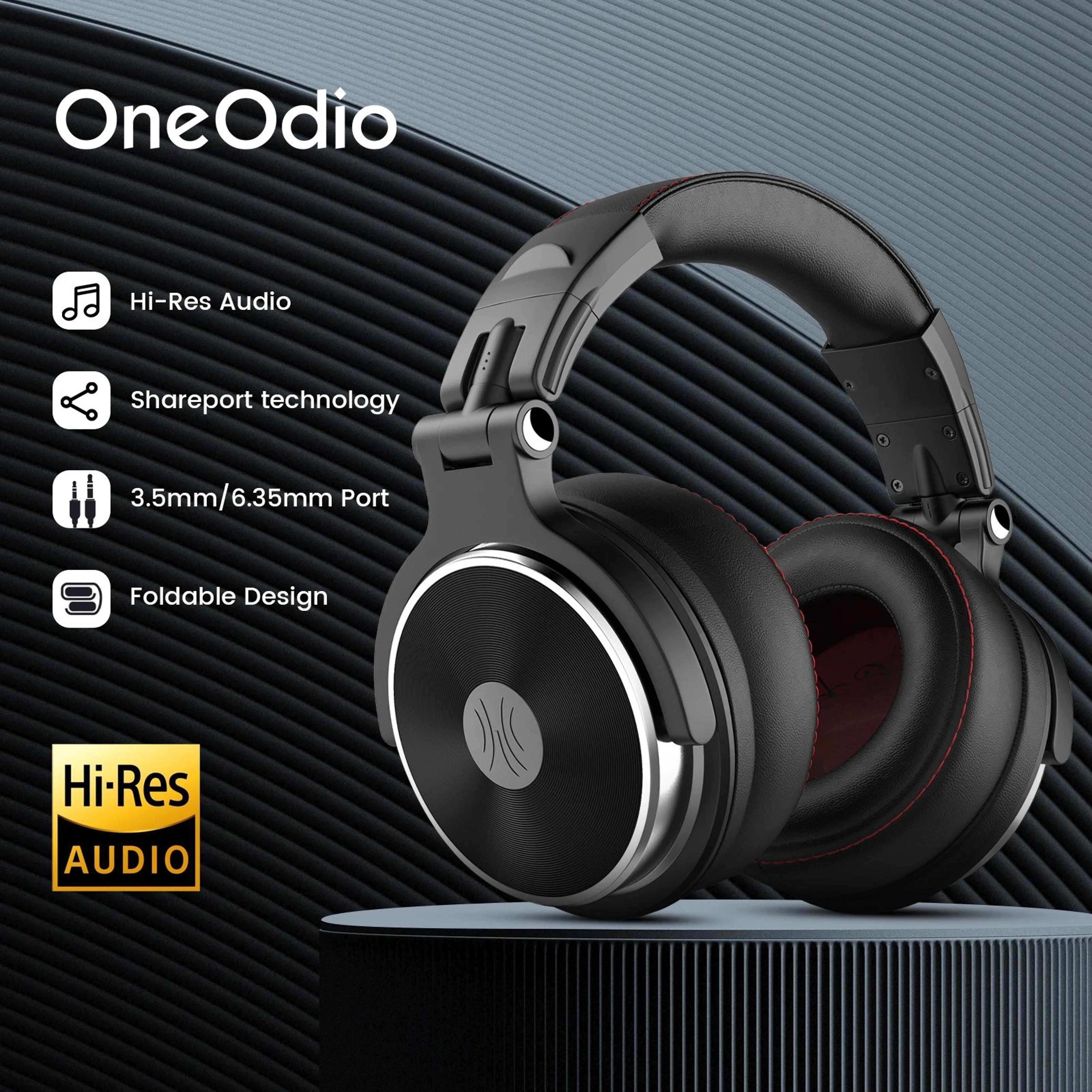 oneodio pro studio wired dj headphones – professional wired dj headphones with mic & dual-duty cable