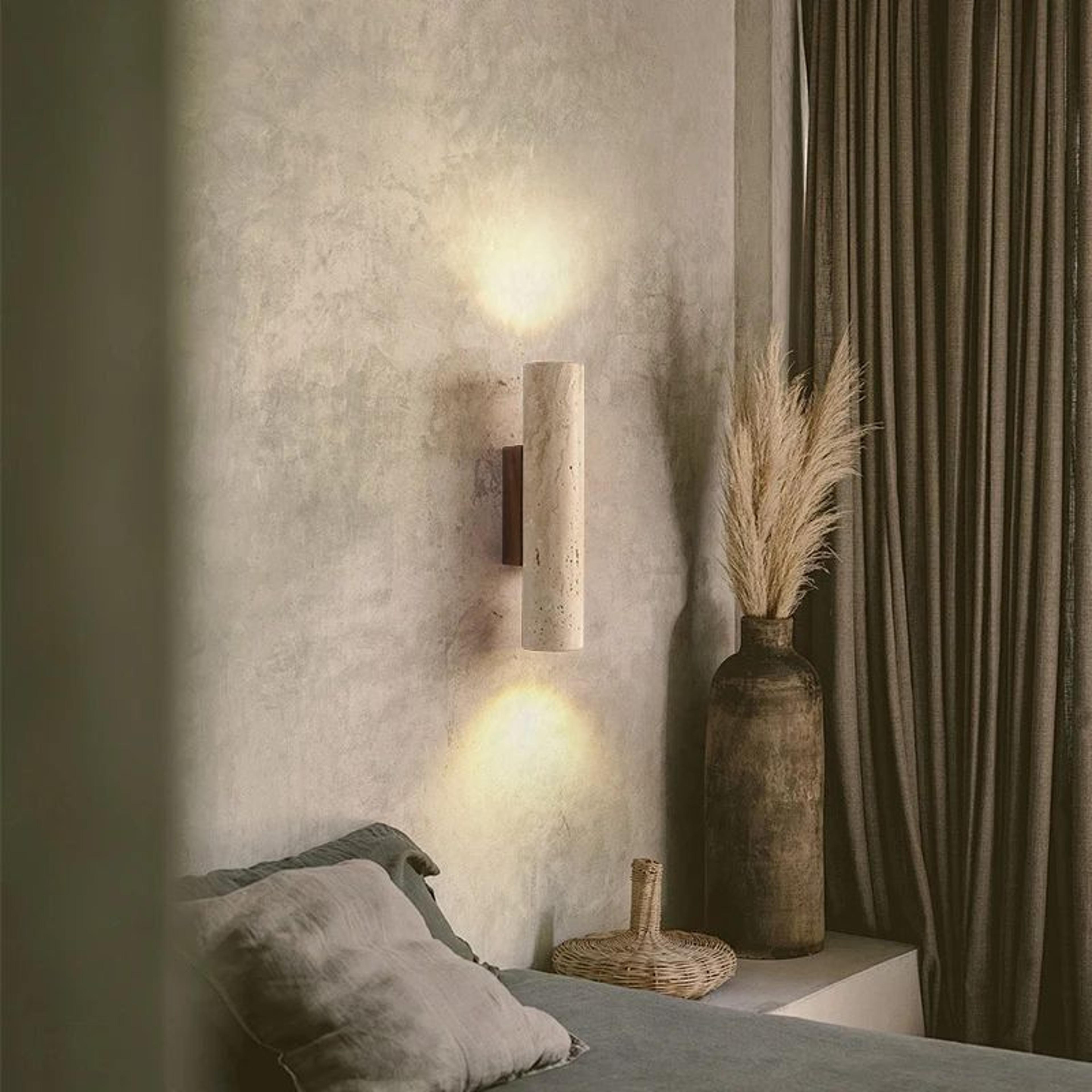 Natural Elegance Travertine  Wood LED Wall Lamp  Nordic Modern LED Wall Light Travertine Wall Sconc 0