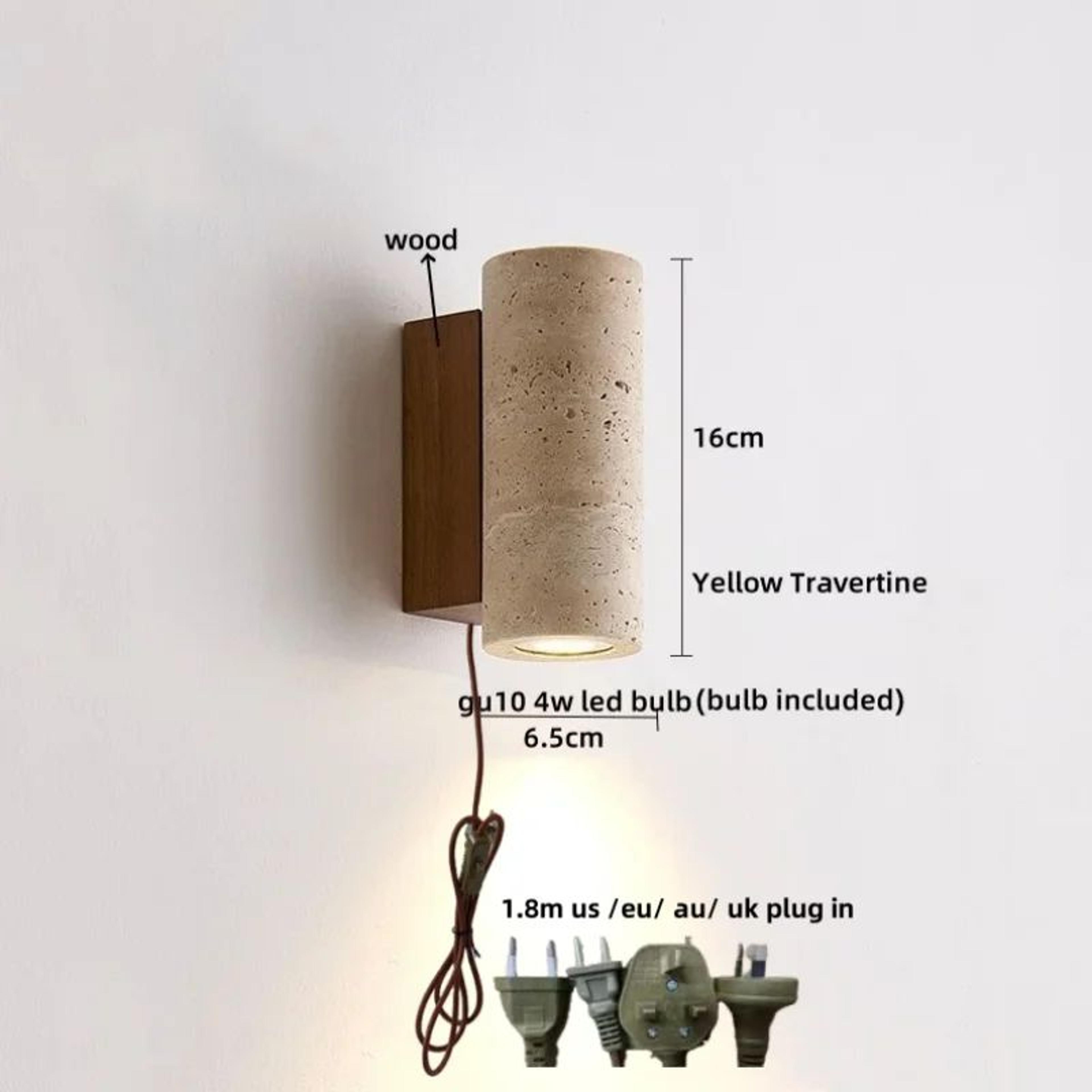 Natural Elegance Travertine  Wood LED Wall Lamp  Nordic Modern LED Wall Light Travertine Wall Sconc 8