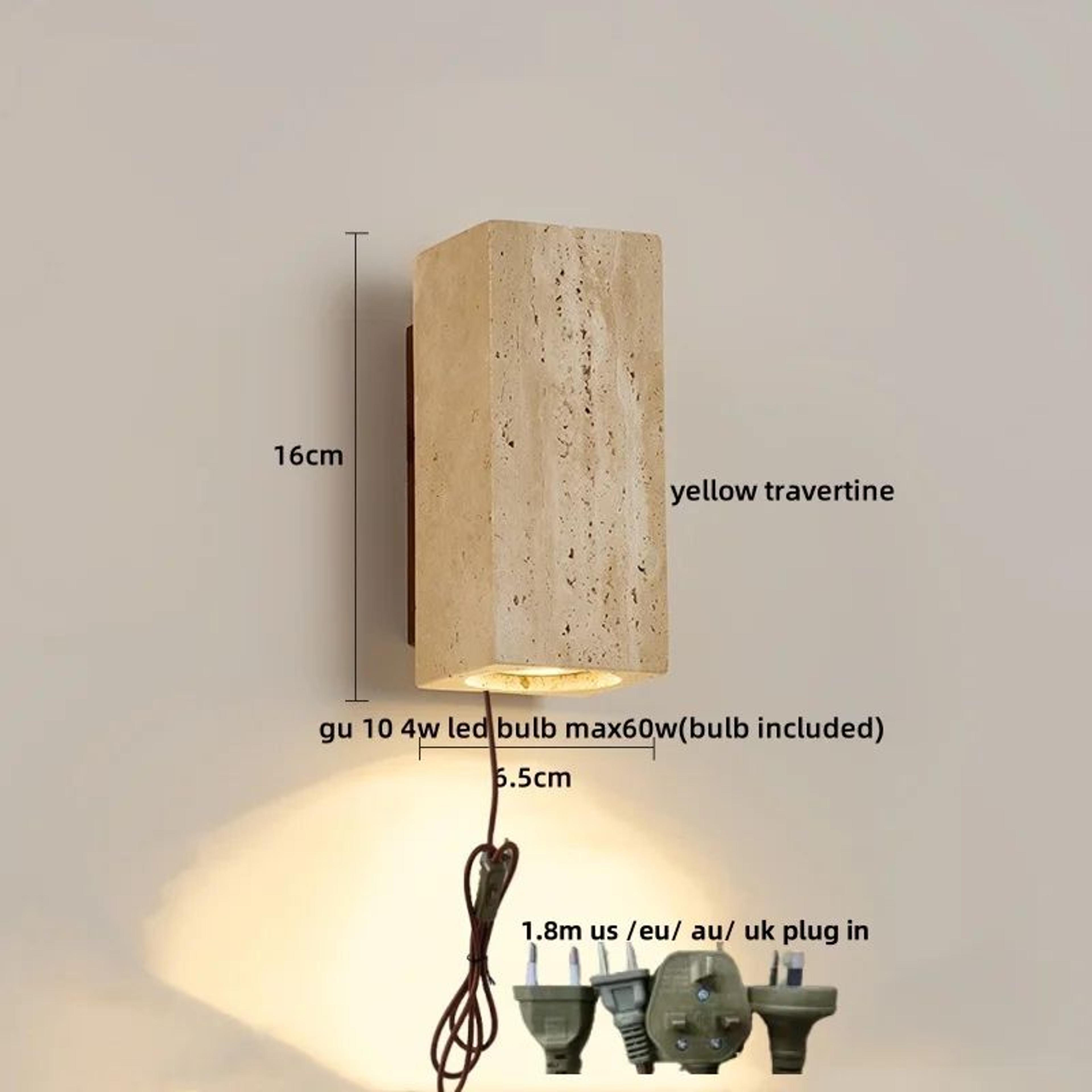 Natural Elegance Travertine  Wood LED Wall Lamp  Nordic Modern LED Wall Light Travertine Wall Sconc 12