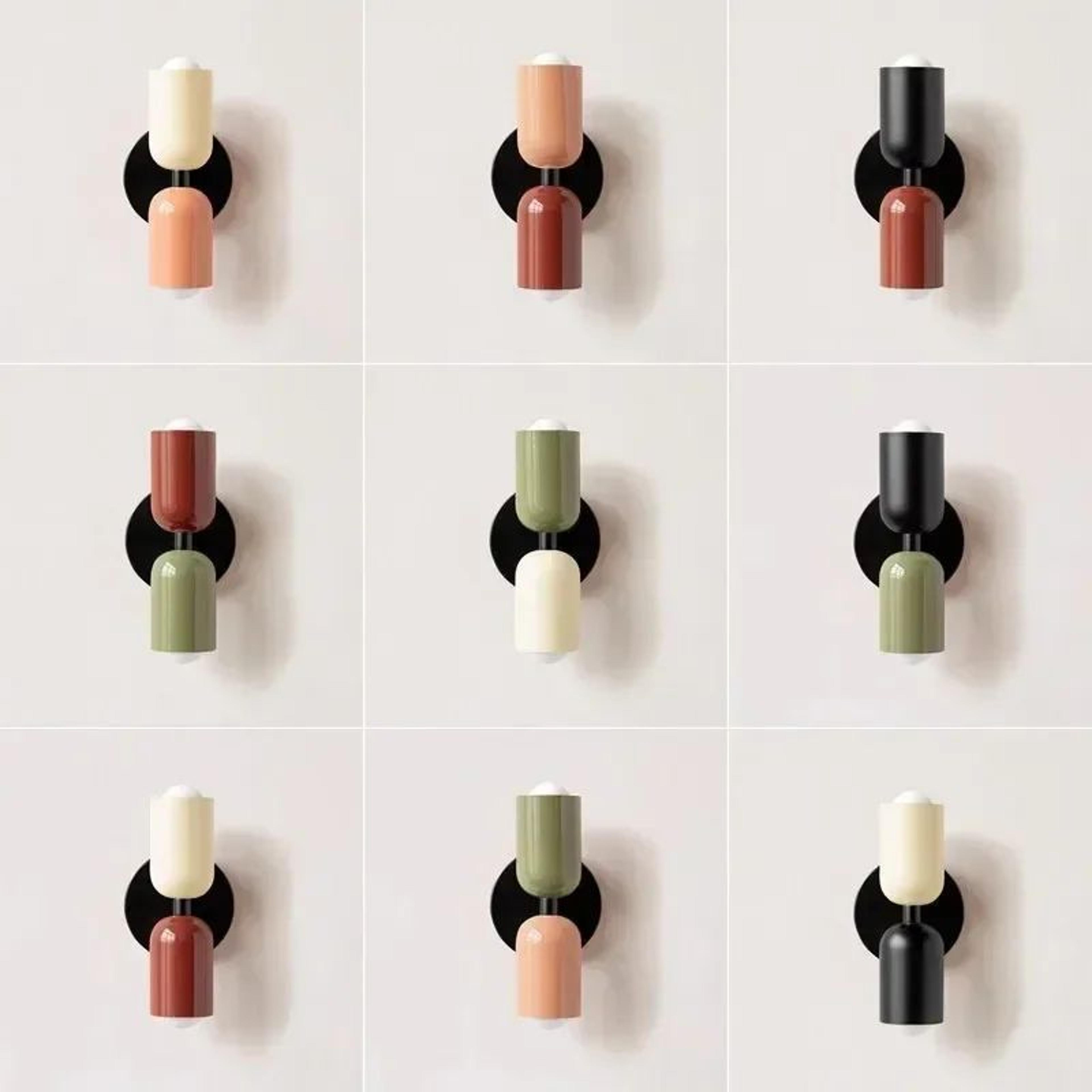 Modern Colorblock Iron Wall Sconce Bedside Lamp  Red  Green Accent Wall Light 1