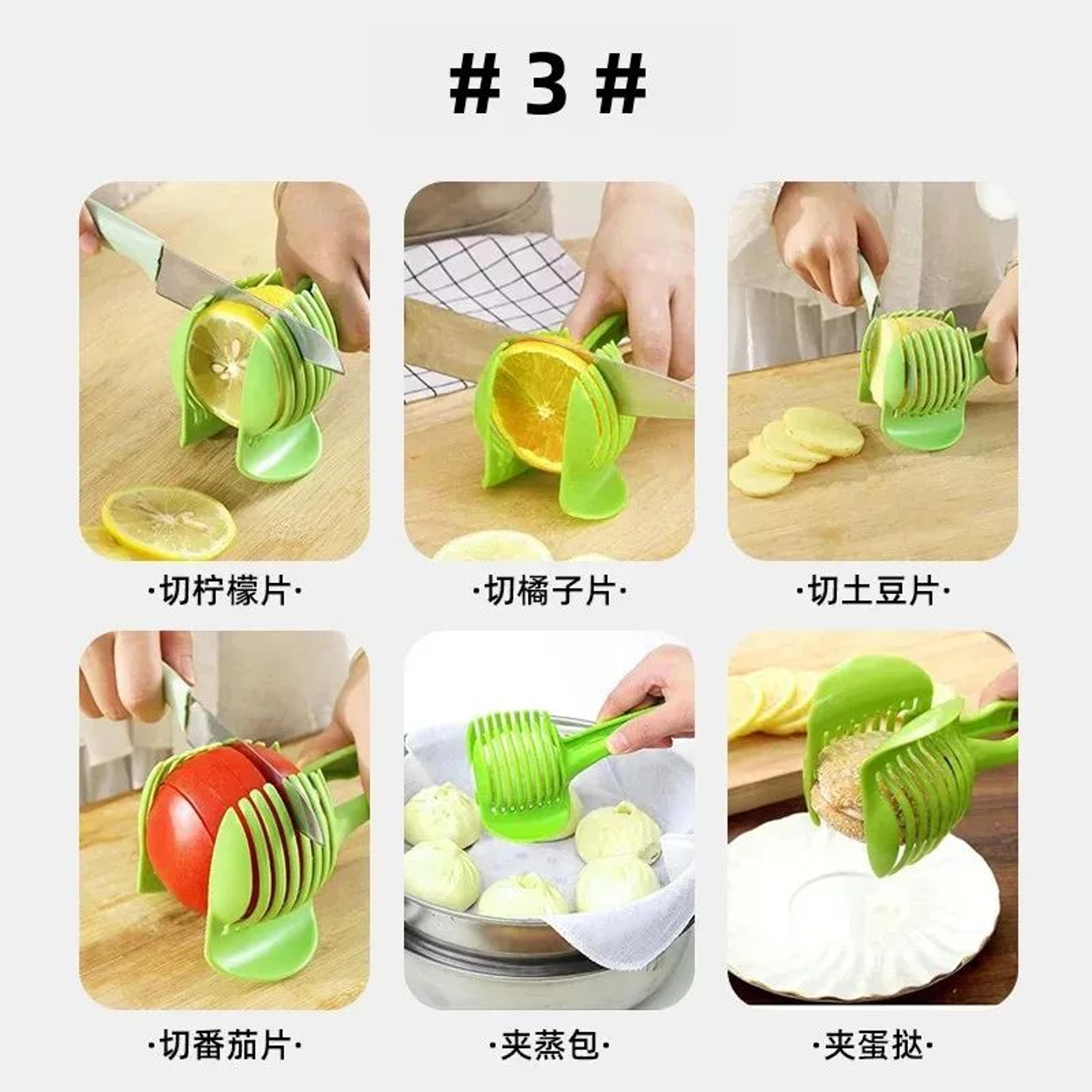 Precision Handheld Lemon  Fruit Slicer Clamp  Safe MultiFunctional Fruit Cutter Kitchen Gadget 4