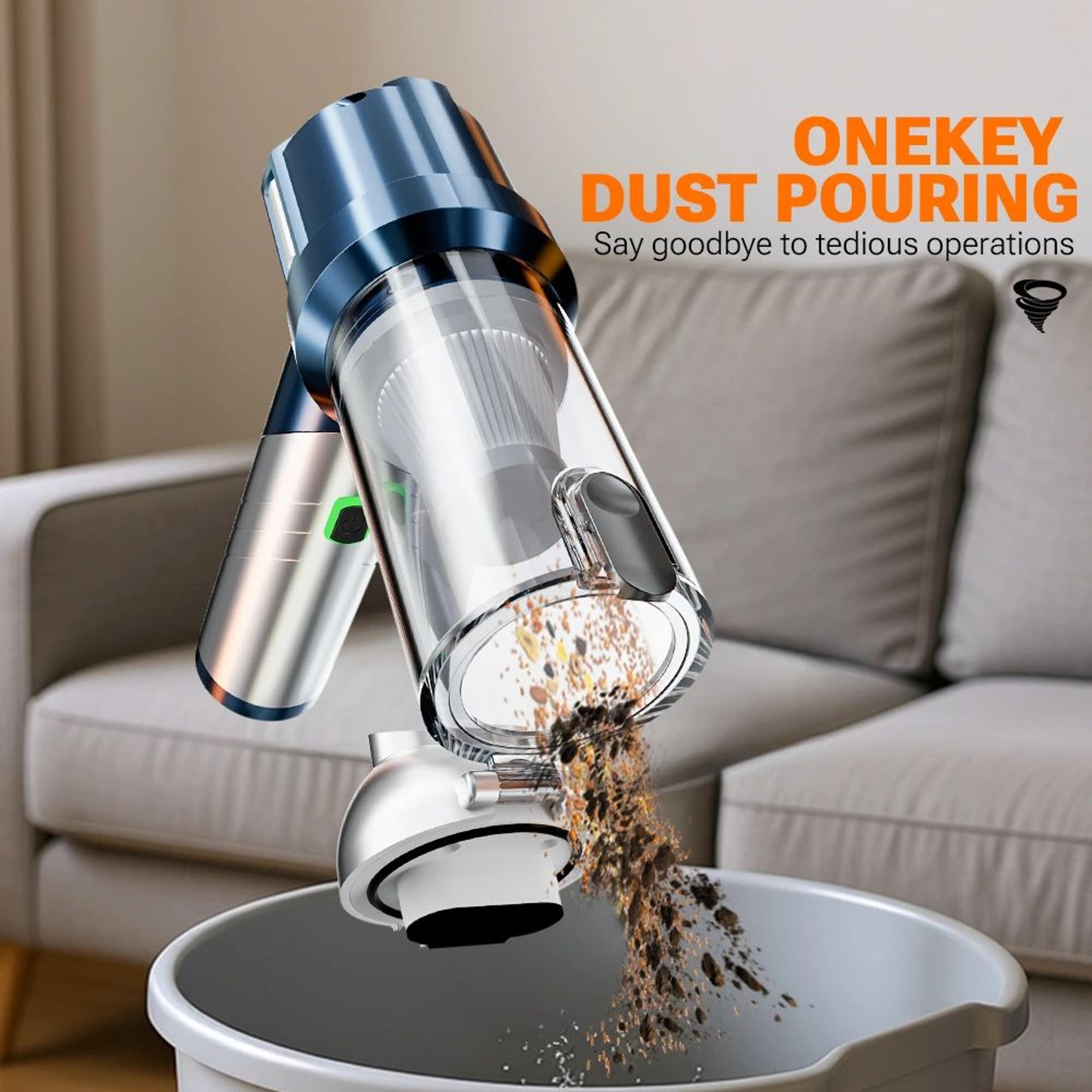 SZUK Foldable Wireless Portable Car Vacuum With Strong Suction Vacuum Power For Quick Car Cleanups 3