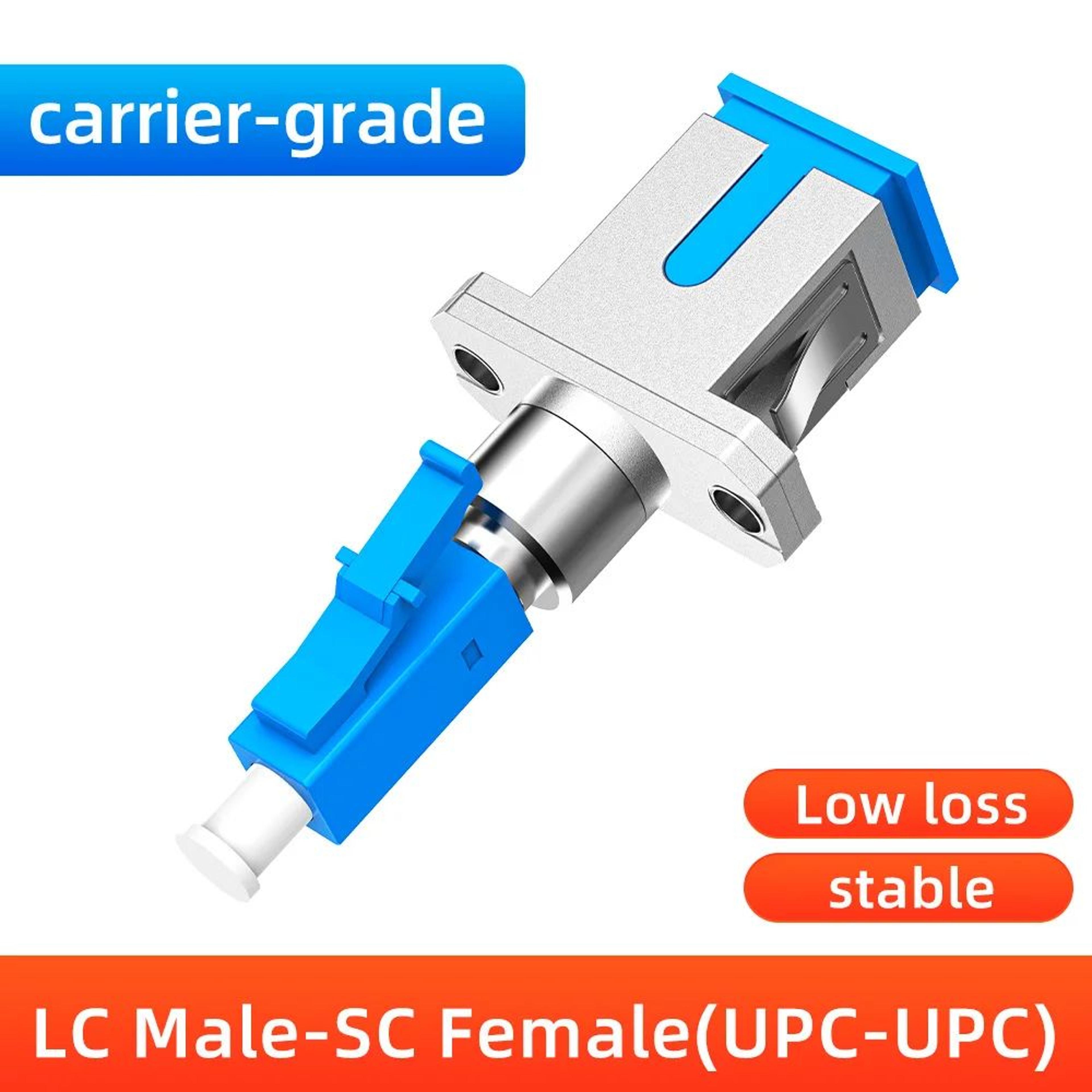 Premium Hybrid Fiber Optic Adapter  FCSCSTLC MaletoFemale FTTH Singlemode Connector 16