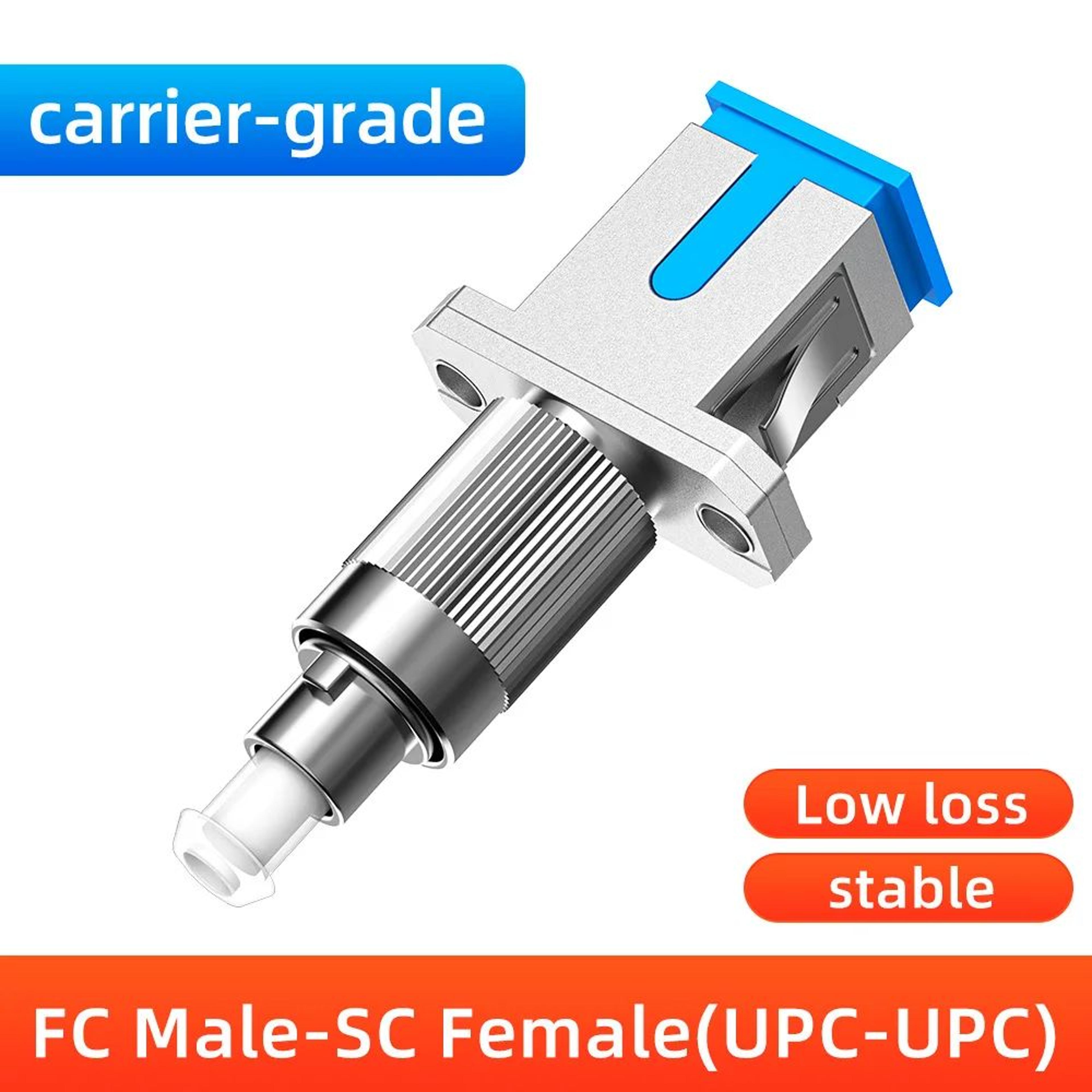 Premium Hybrid Fiber Optic Adapter  FCSCSTLC MaletoFemale FTTH Singlemode Connector 9