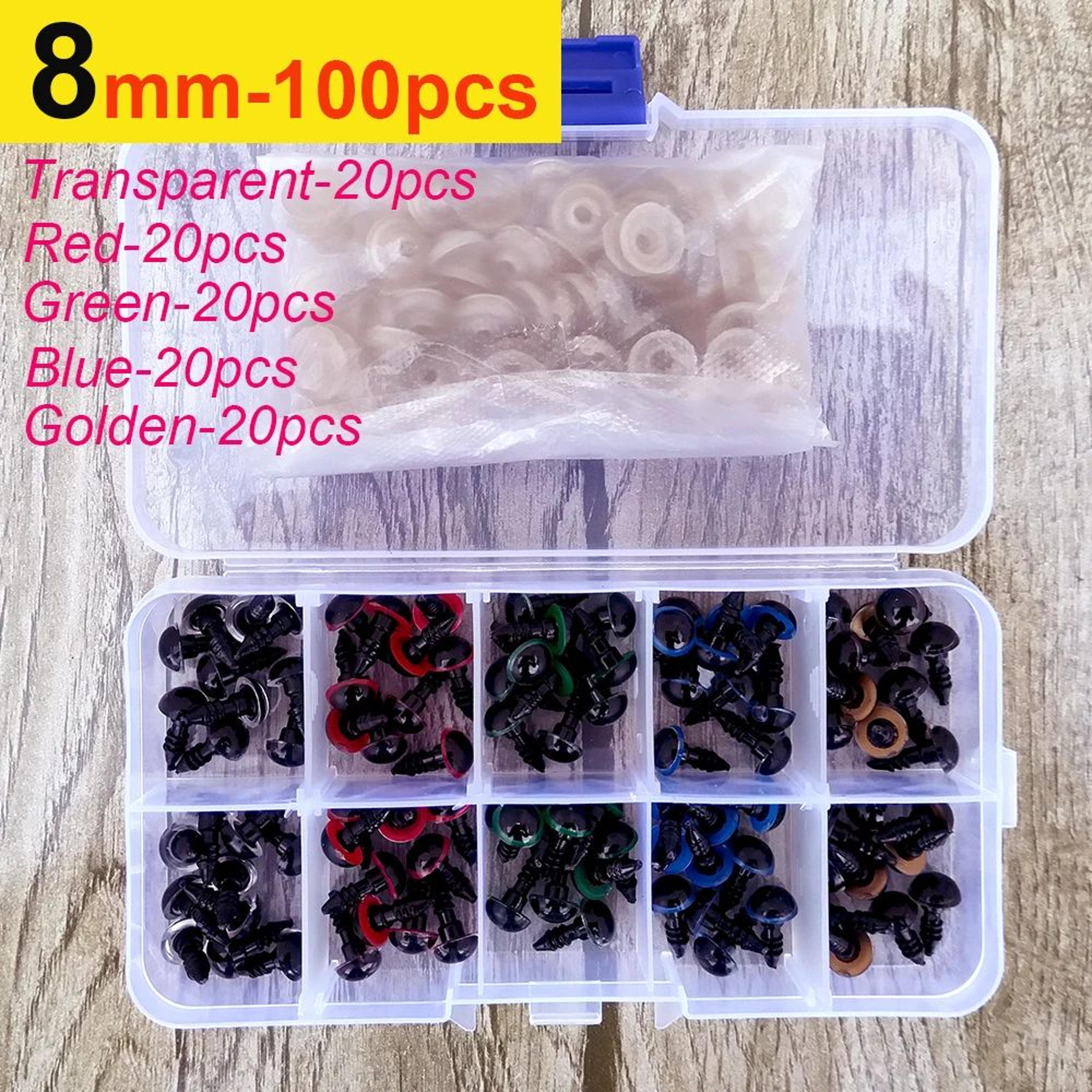 Premium Assorted Plastic Safety Eyes For Toys  Dolls  100pcs Mix Sizes For Crafting  Amigurumi 7