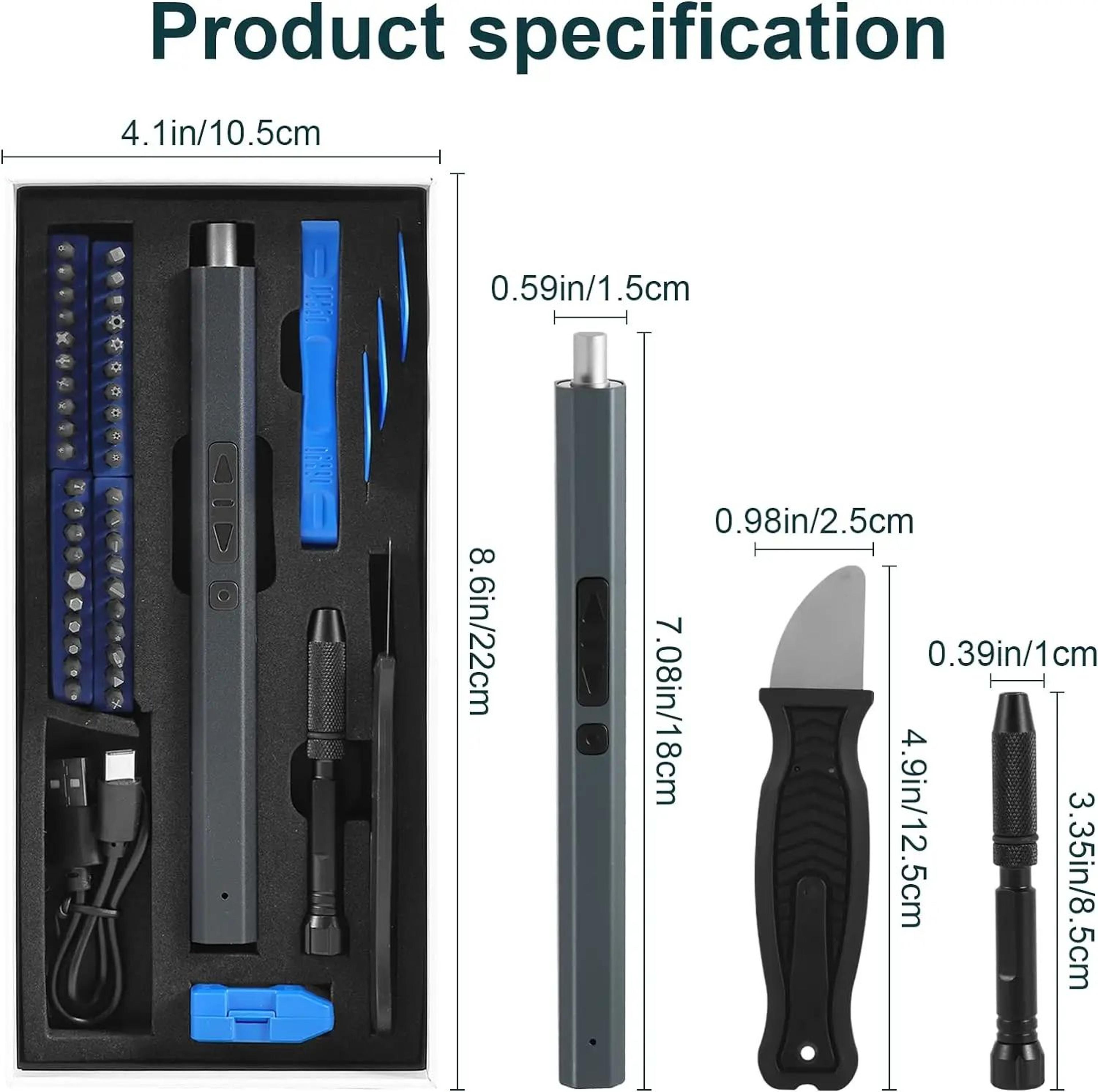 Cordless Electric Screwdriver Pro Kit  Precision Screwdriver Set With Magnetic Screwdriver Bits USB 5