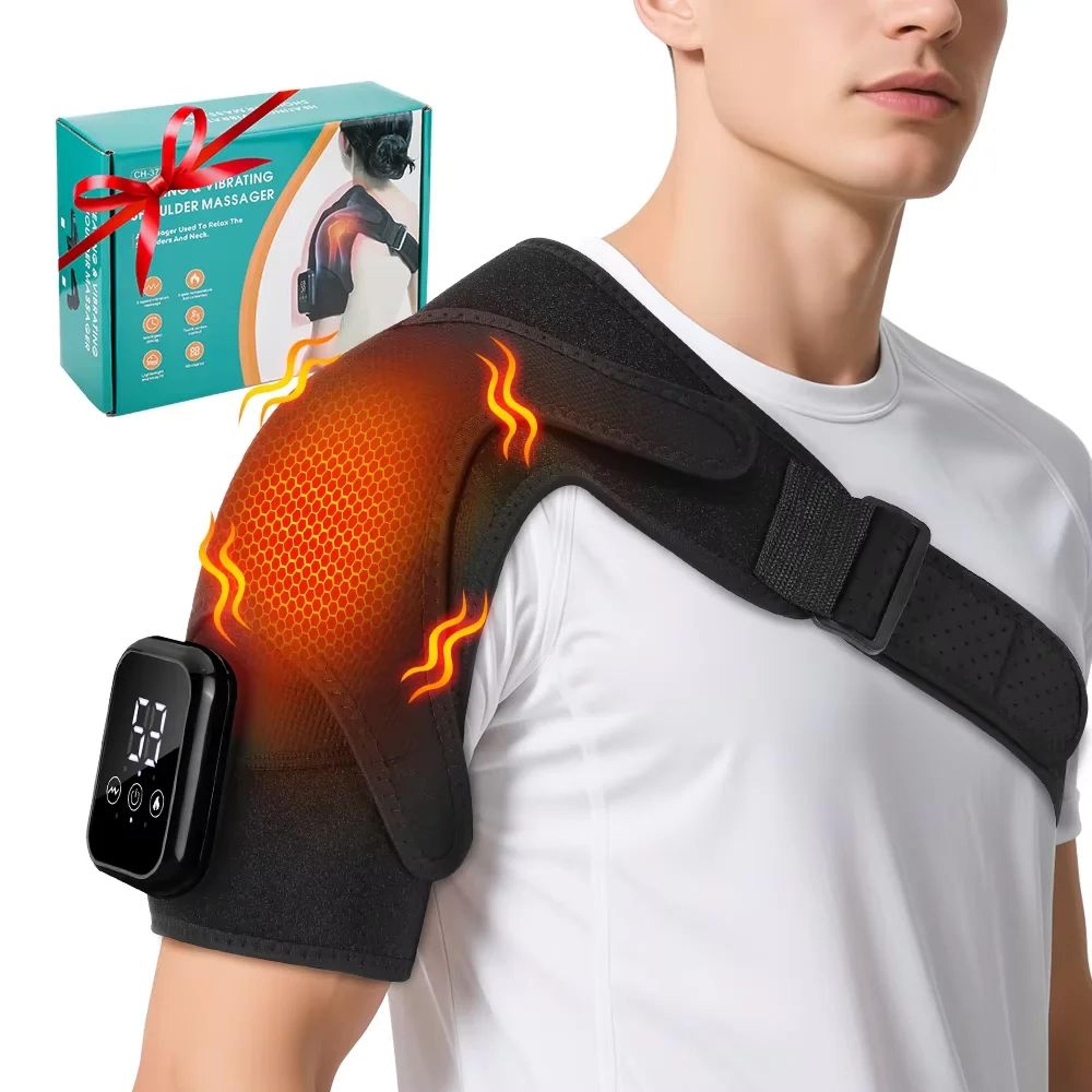 Advanced Heated Shoulder Pain Relief Brace With LED Display  Vibration Massage Support 8