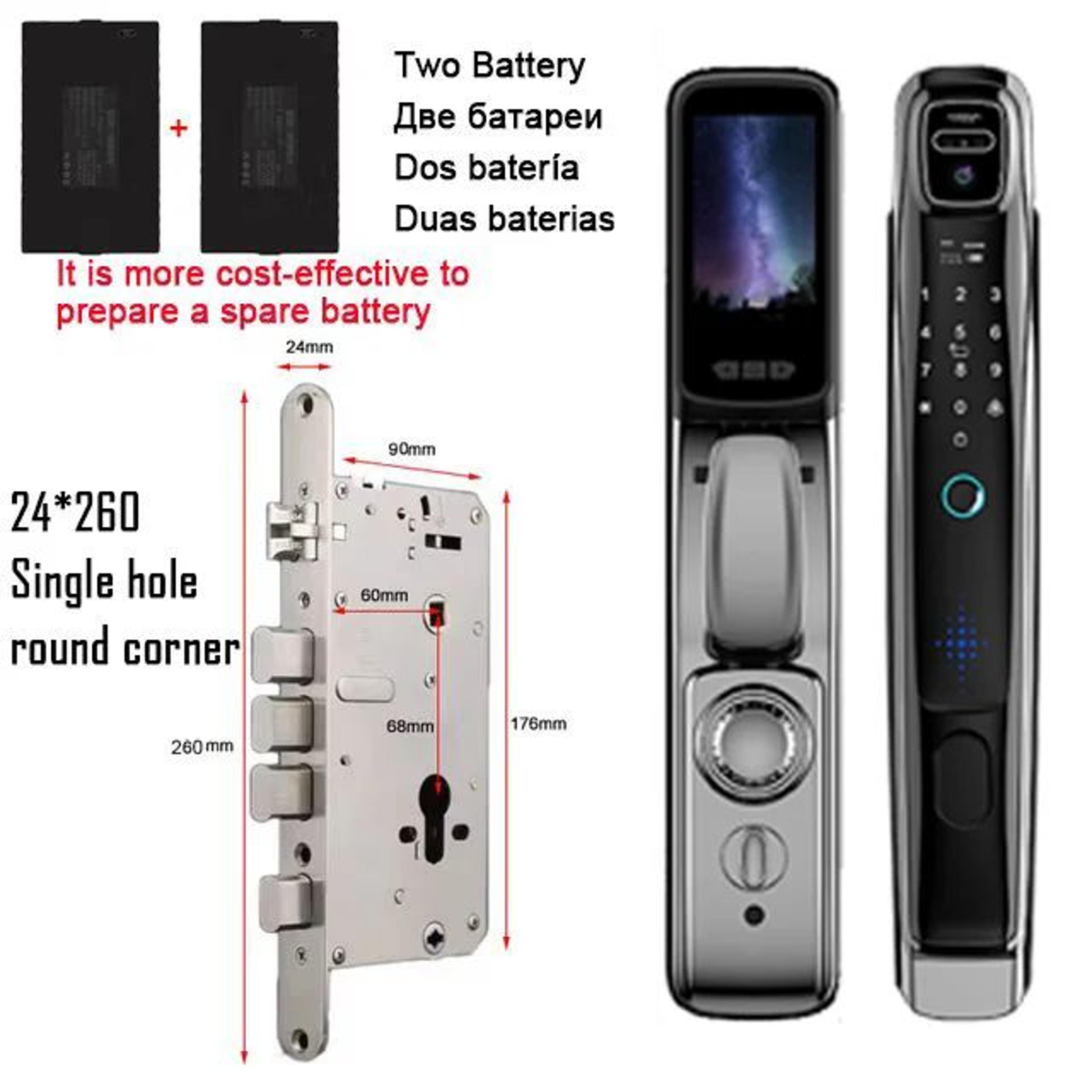 Tuya WiFi Face Recognition Door Lock With Camera  Video Intercom  Smart Home Security Lock 9
