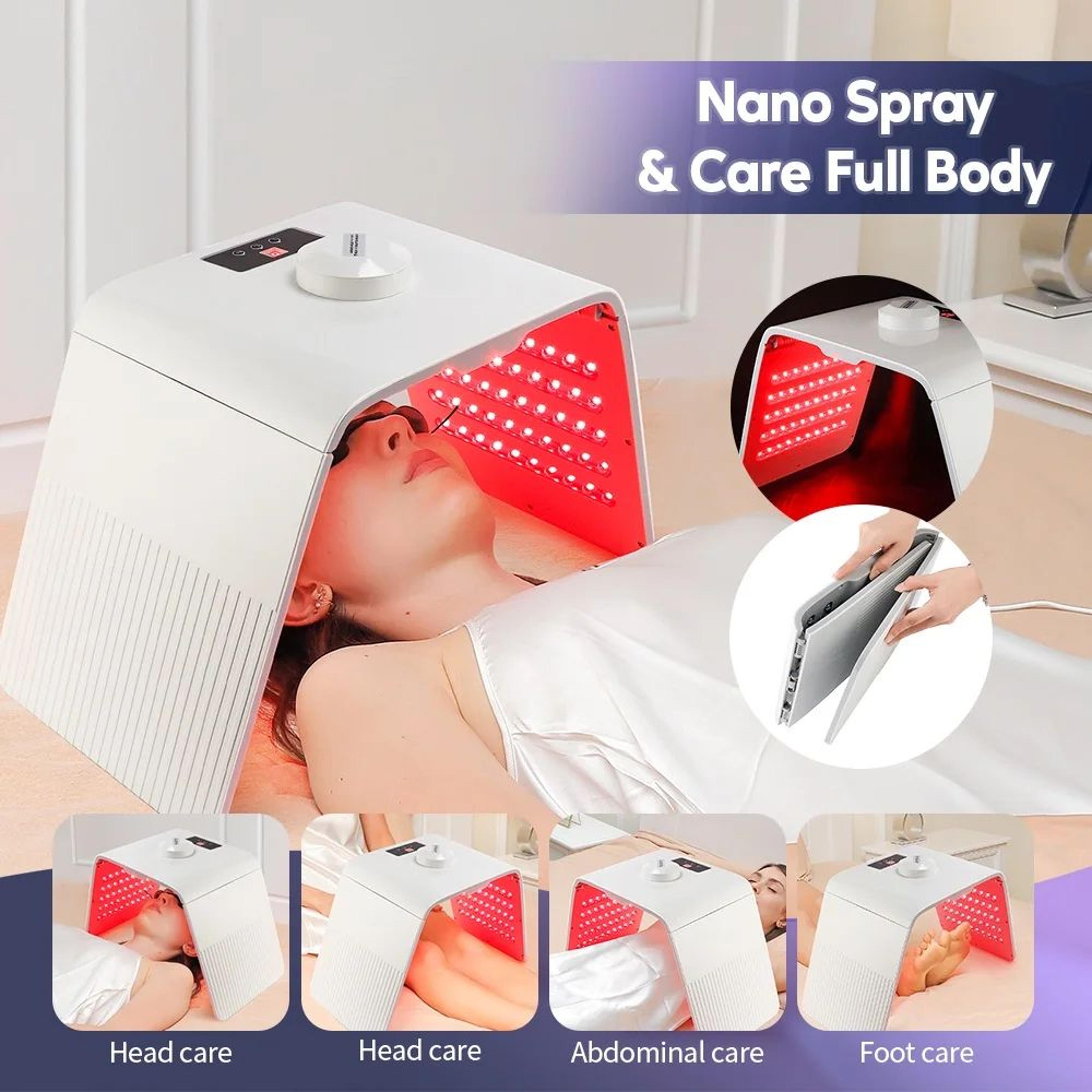 7-color led light therapy skin rejuvenation device with pdt nano water sprayer