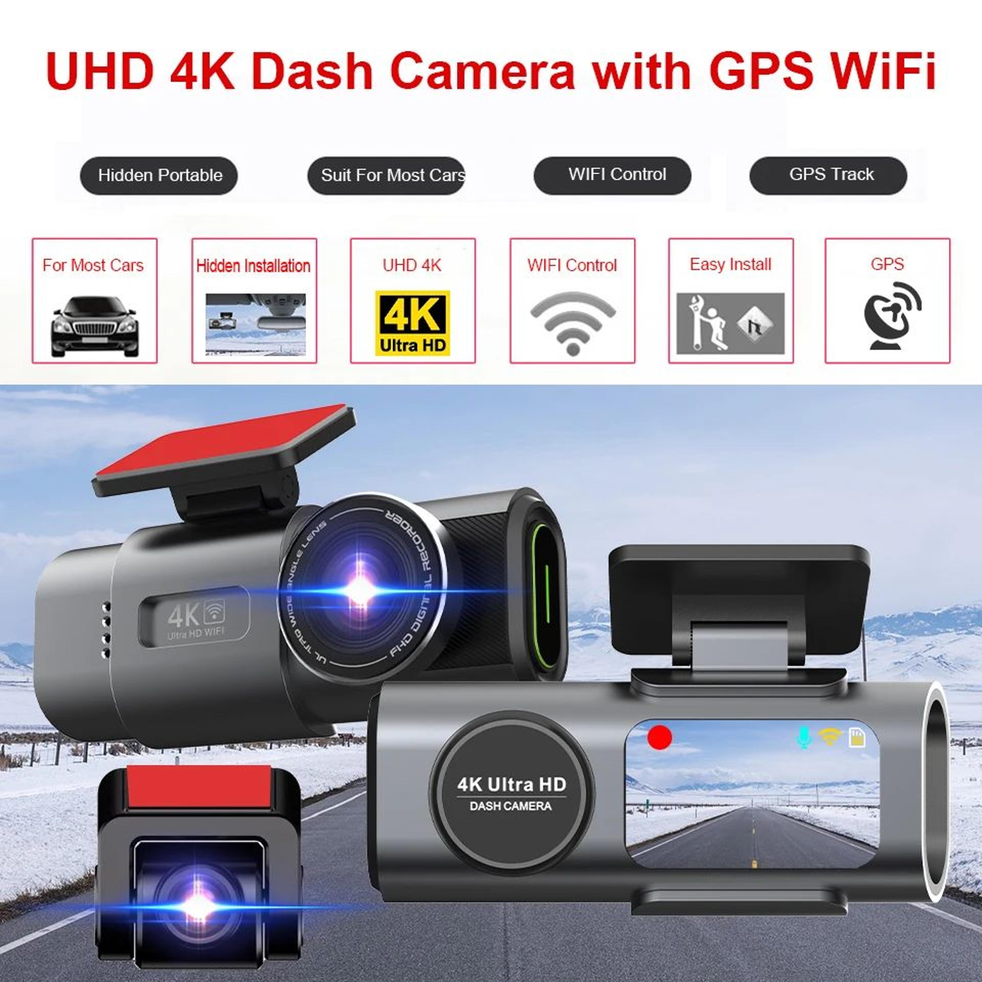 EACE 4K Dual Lens Dash Cam With GPS  WiFi  Front  1080P Rear Car Camera With 24H Parking Monitor 1