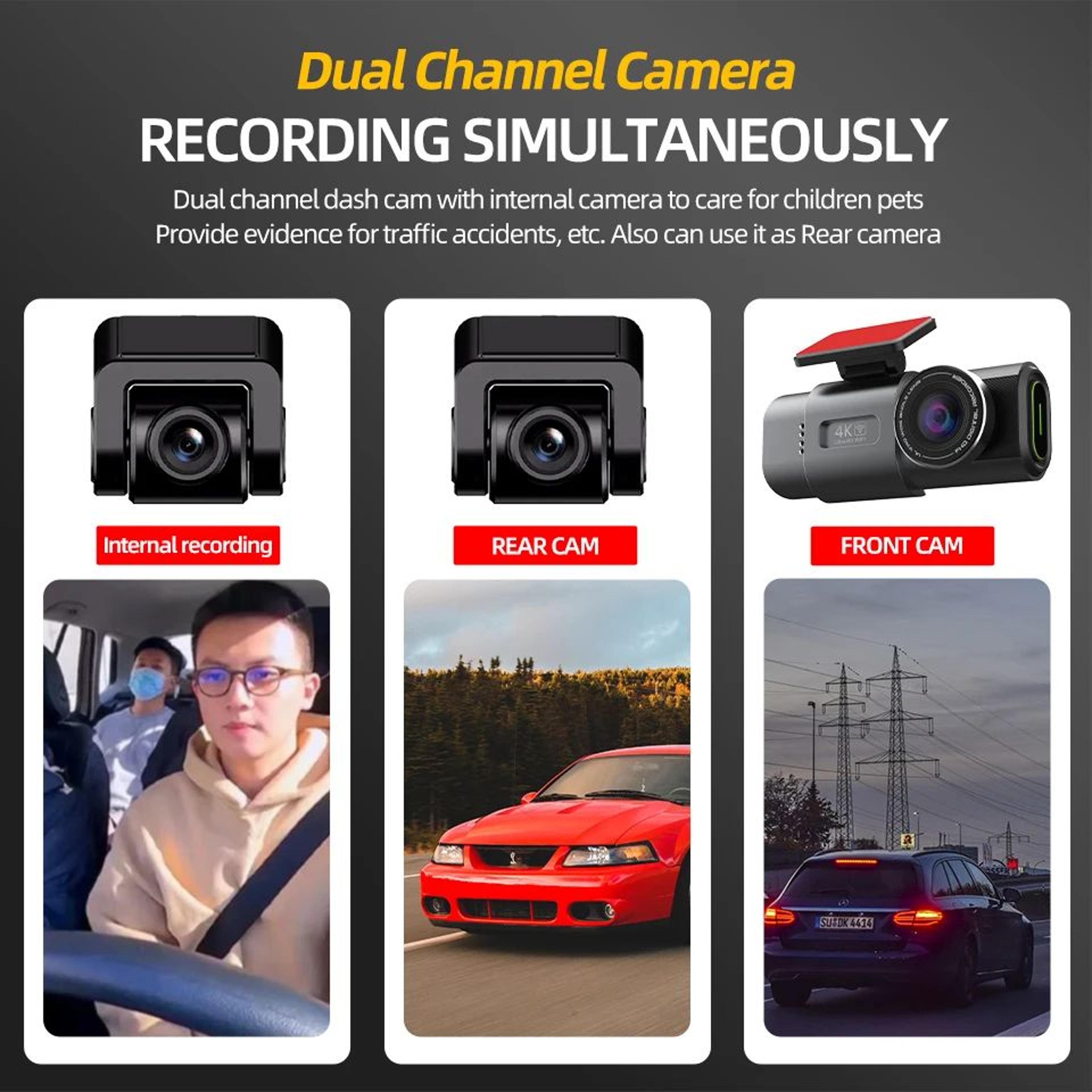 EACE 4K Dual Lens Dash Cam With GPS  WiFi  Front  1080P Rear Car Camera With 24H Parking Monitor 3