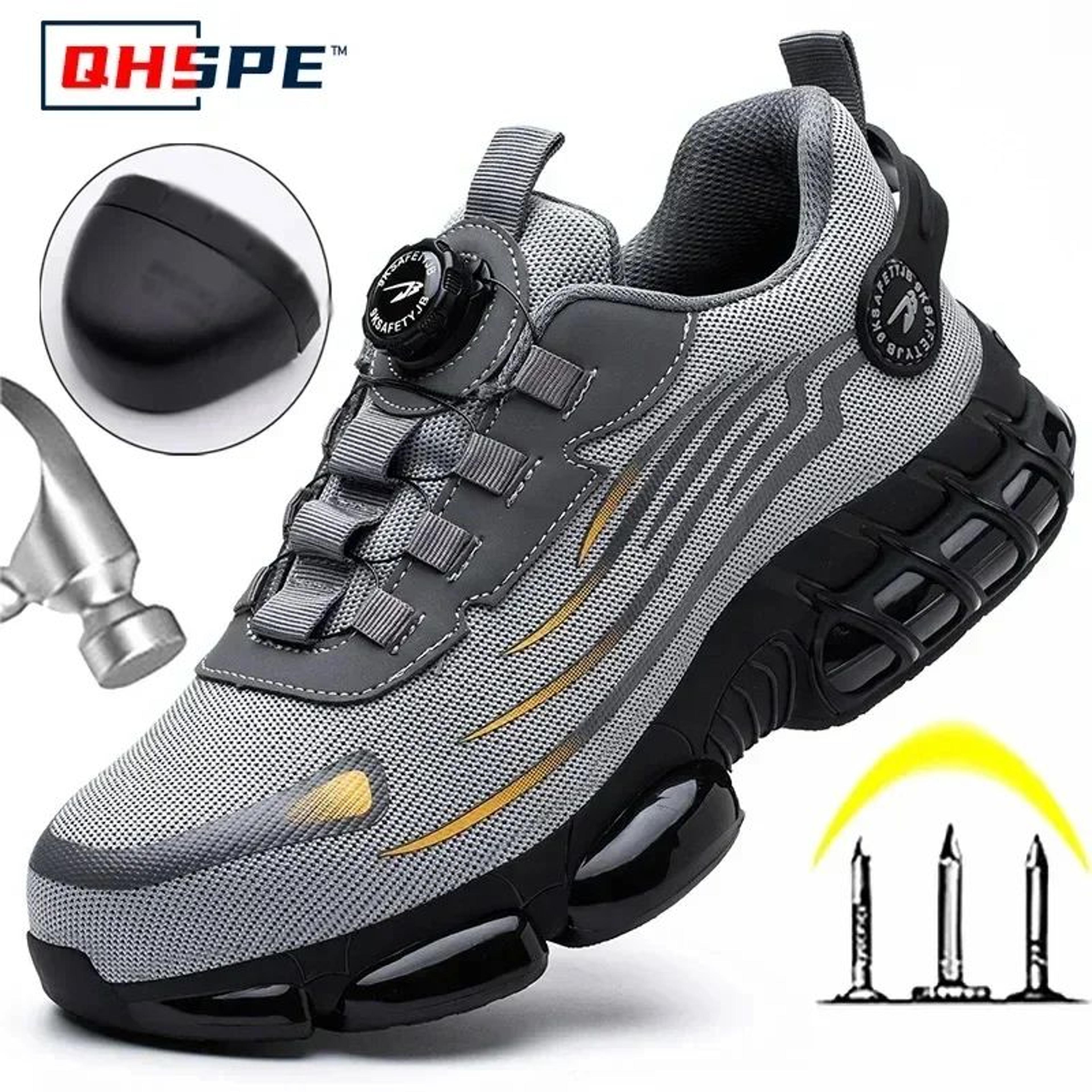 Mens HeavyDuty Safety Work Shoes  Safety Work Shoes With AntiSmash Steel Toe  AntiPuncture Work Boo 0
