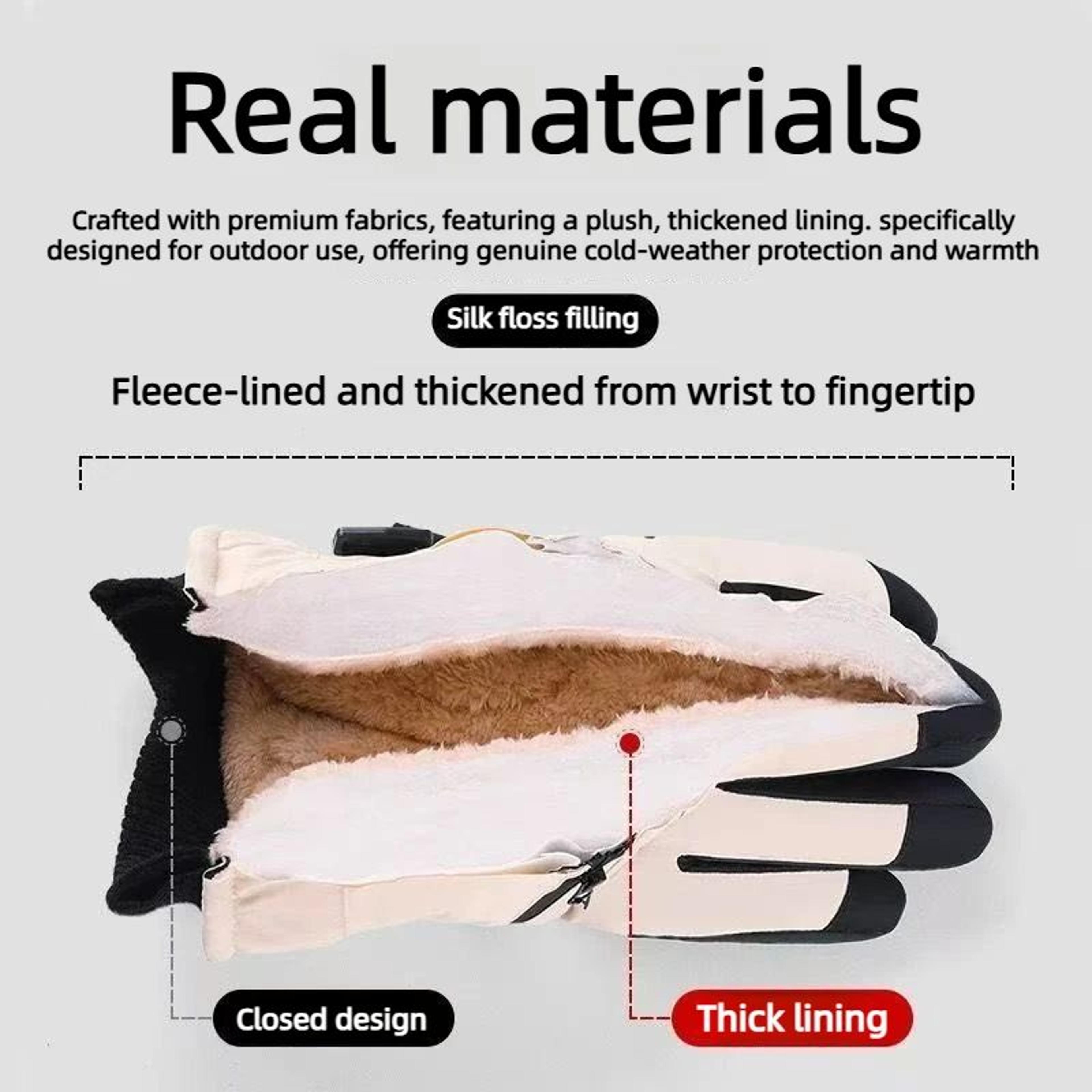 AllWeather Thermal Waterproof Winter Cycling  Ski Gloves  Unisex Warm Touch Screen Grip Gloves 4